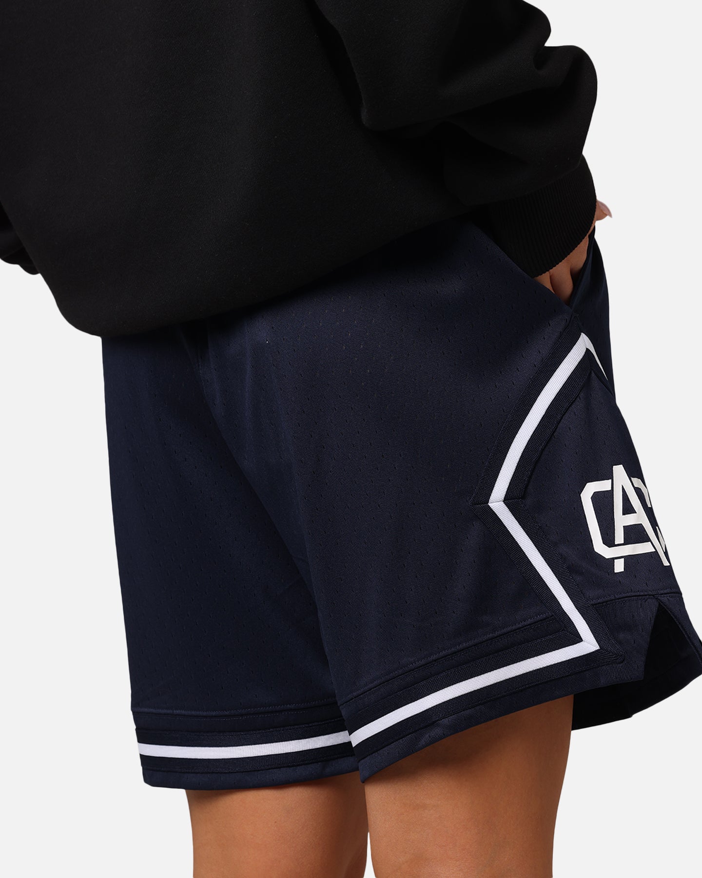 Carre Fold Mesh Basketball Shorts Navy/White