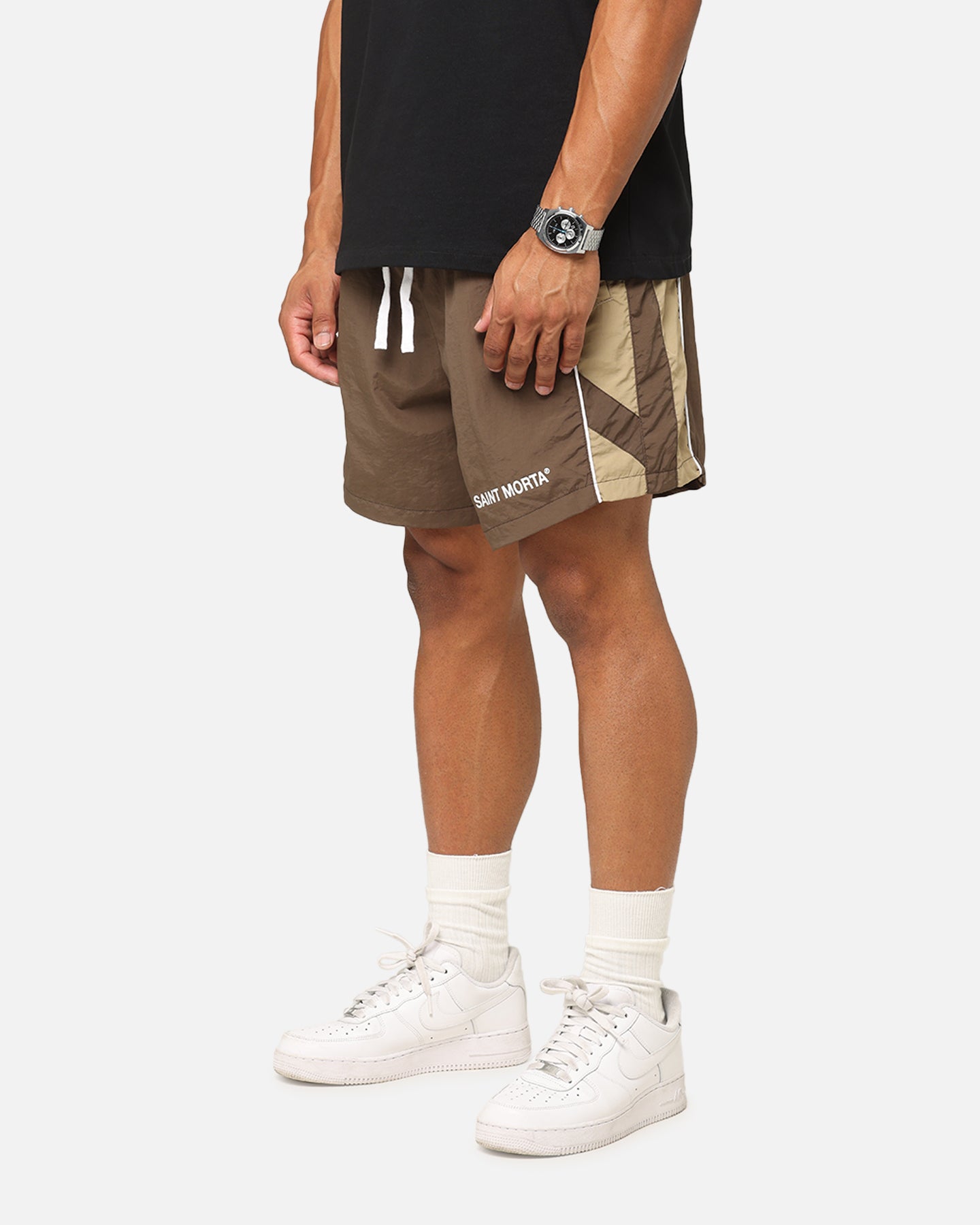 Saint Morta Official Panelled Beach Shorts Mocha