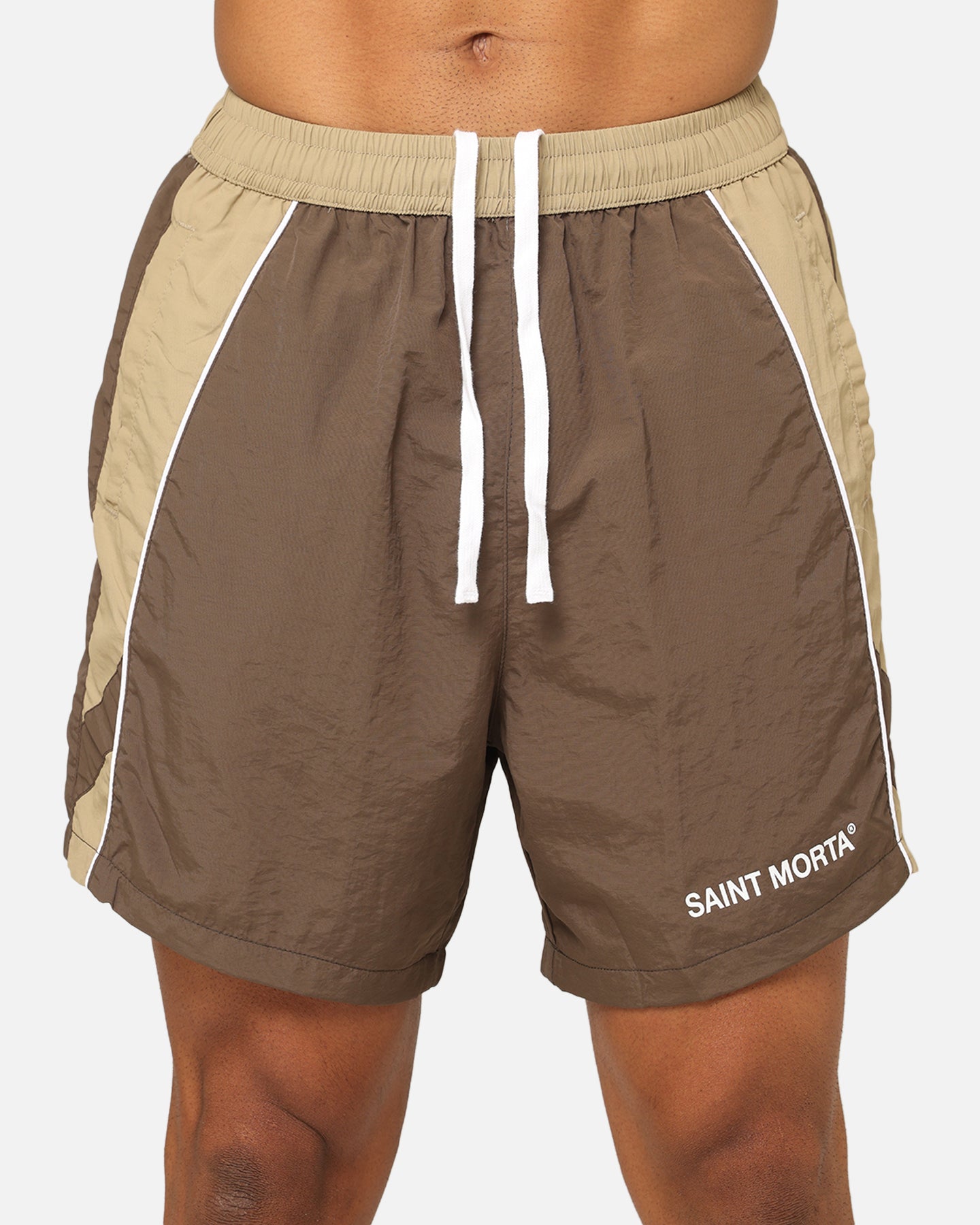Saint Morta Official Panelled Beach Shorts Mocha