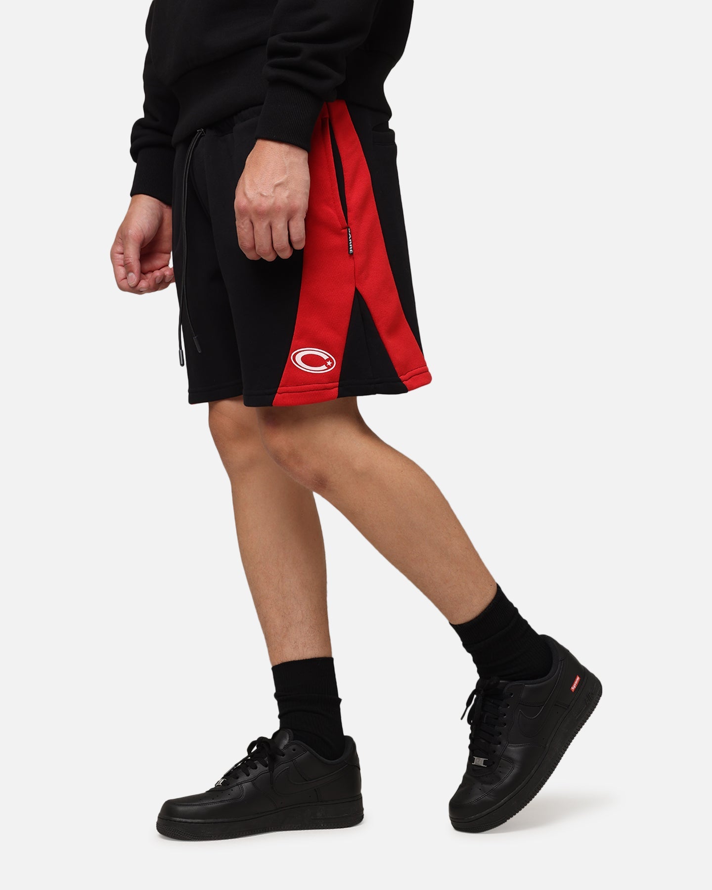 Carre Panelled Shorts Black/Red