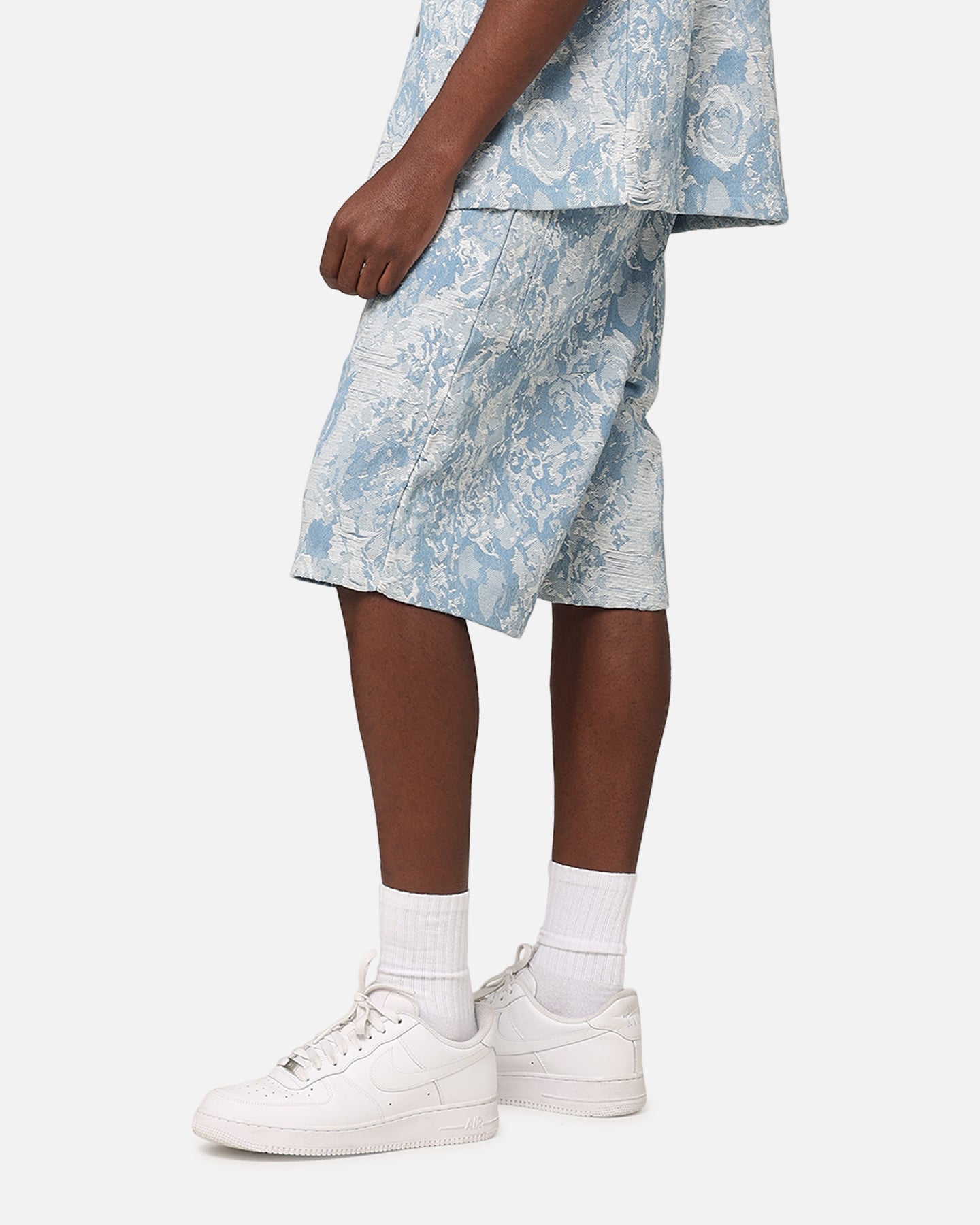 XXIII Denim Jacquard Shorts Pacific Blue