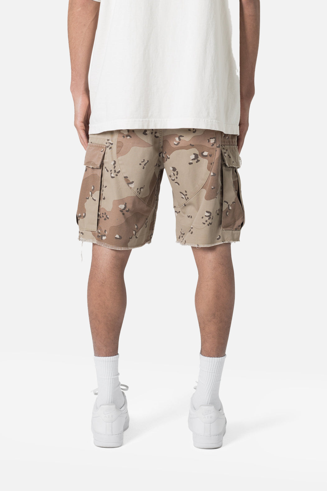 MNML Distressed Cargo Shorts Desert Camo