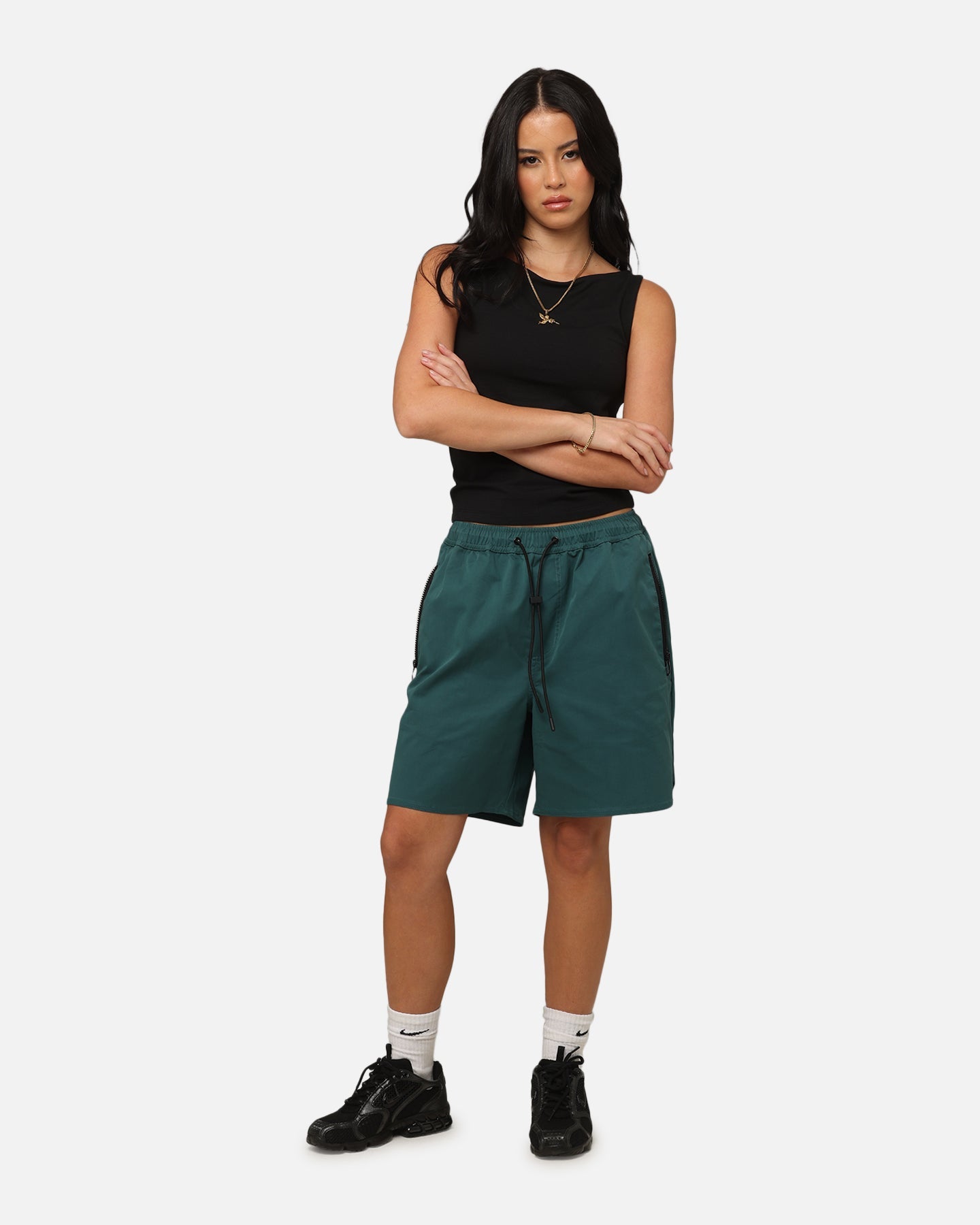 XXIII Elastic Cord Shorts Forest Green