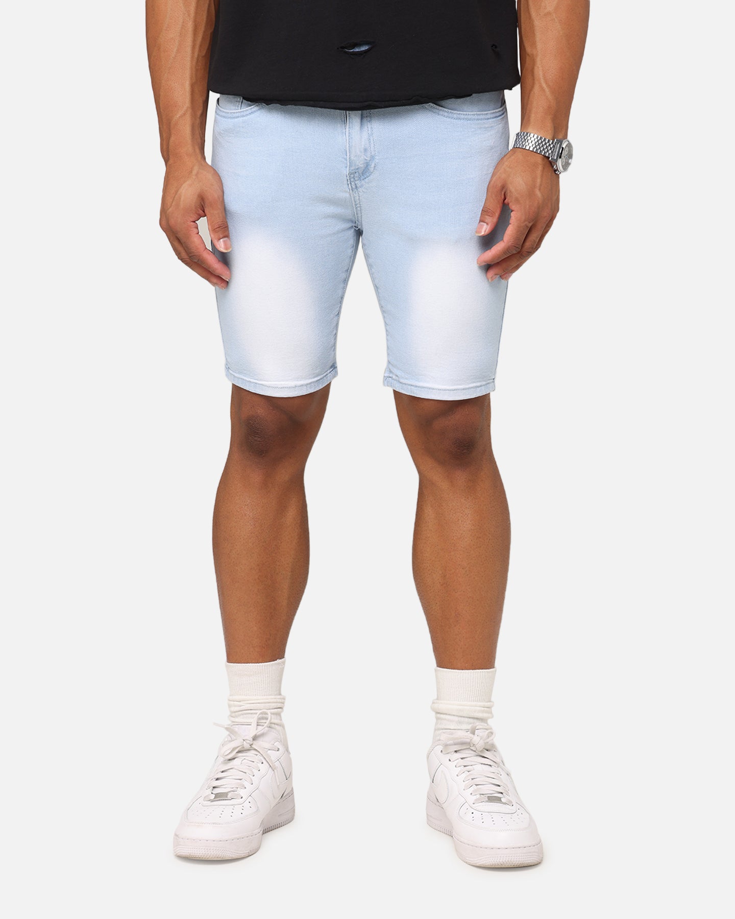Saint Morta Dynasty Denim Shorts Pale Blue