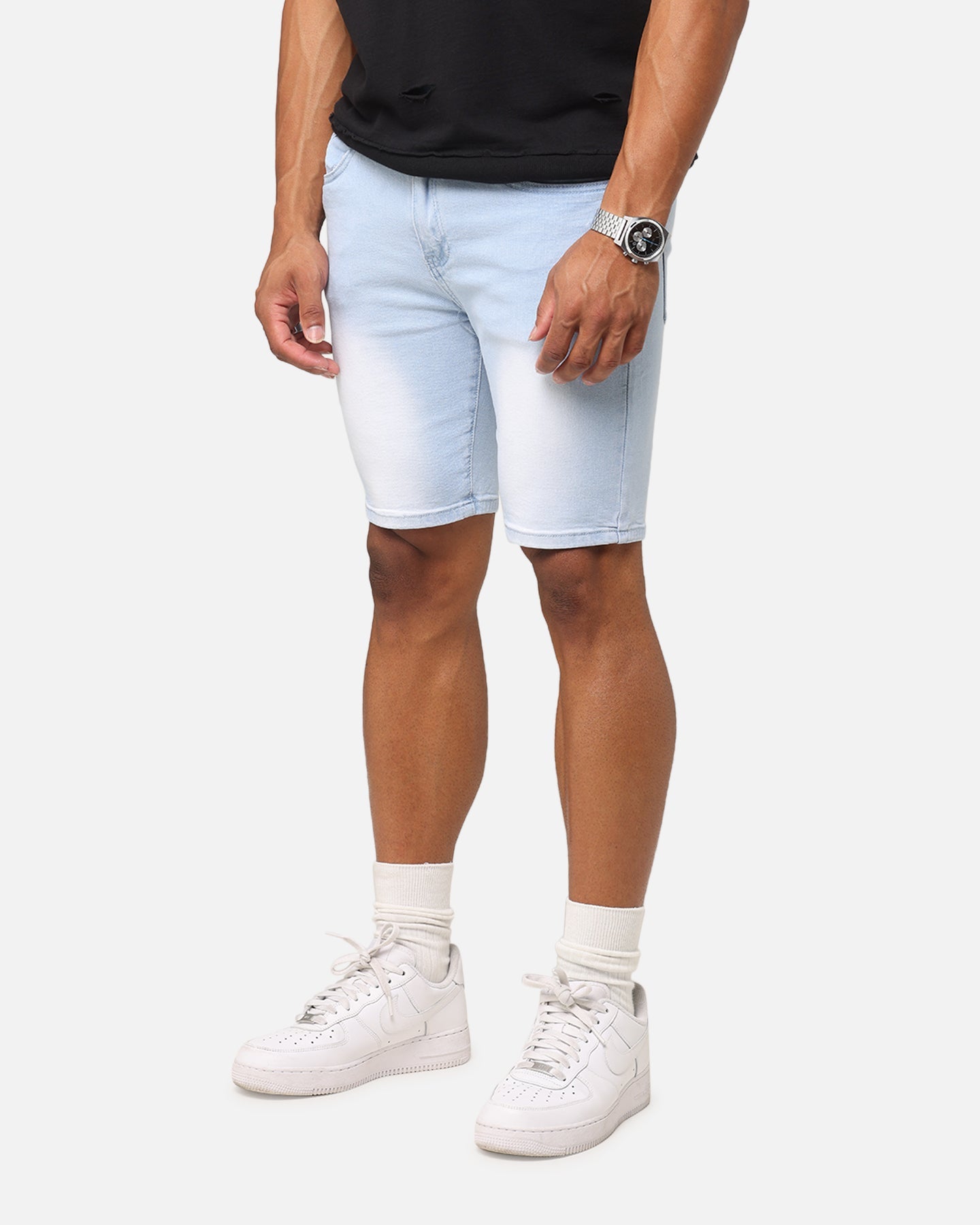 Saint Morta Dynasty Denim Shorts Pale Blue