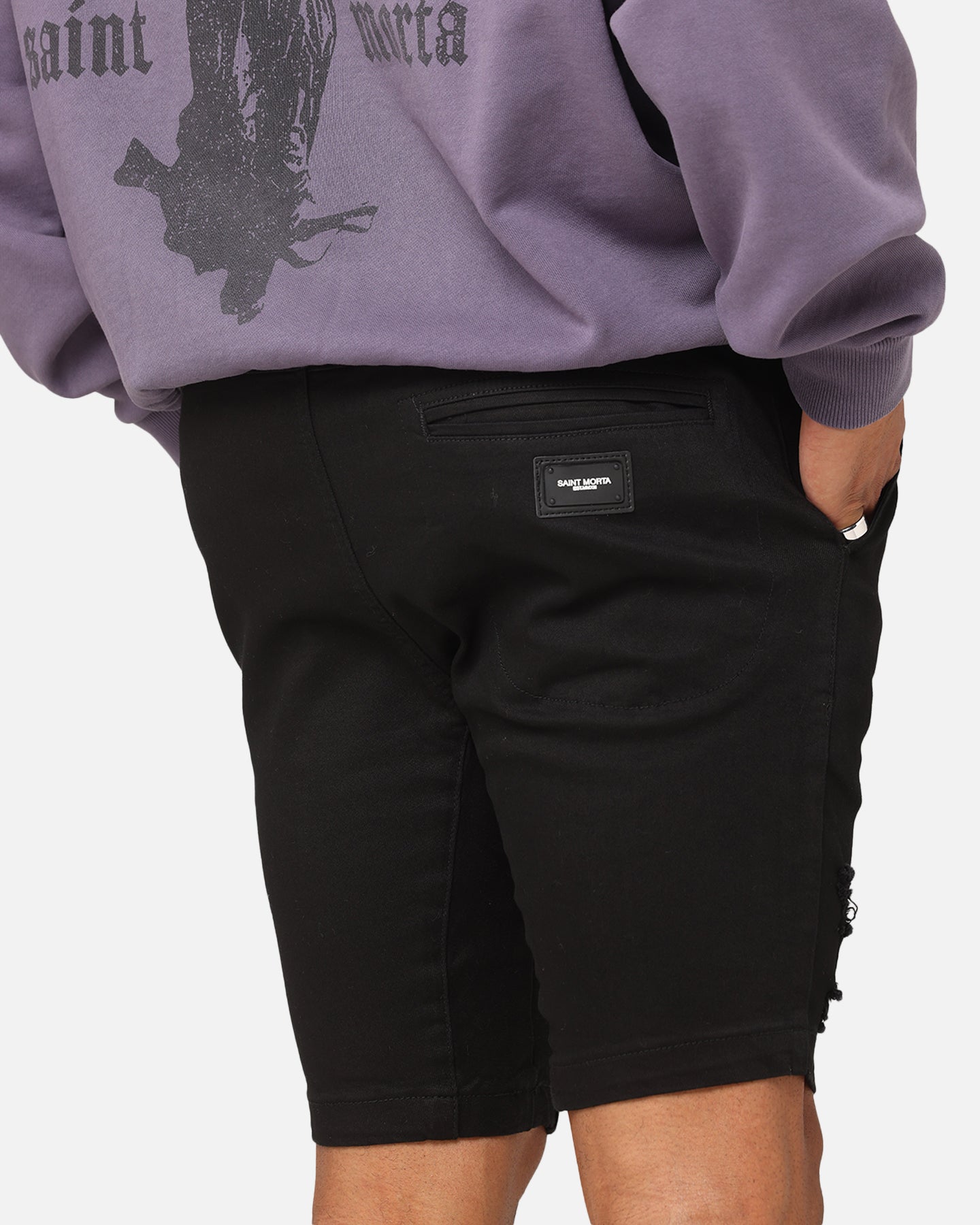 Saint Morta Annex V2 Denim Shorts Black