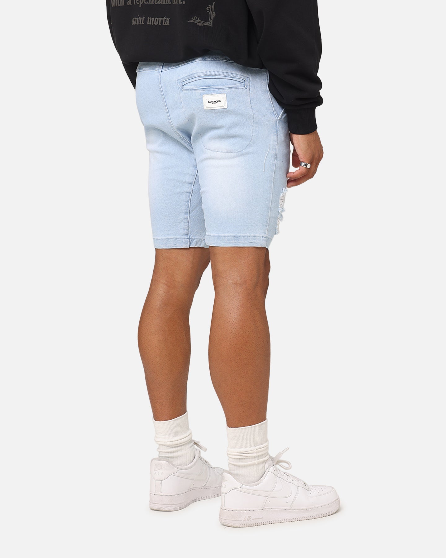Saint Morta Annex V2 Denim Shorts Pale Blue