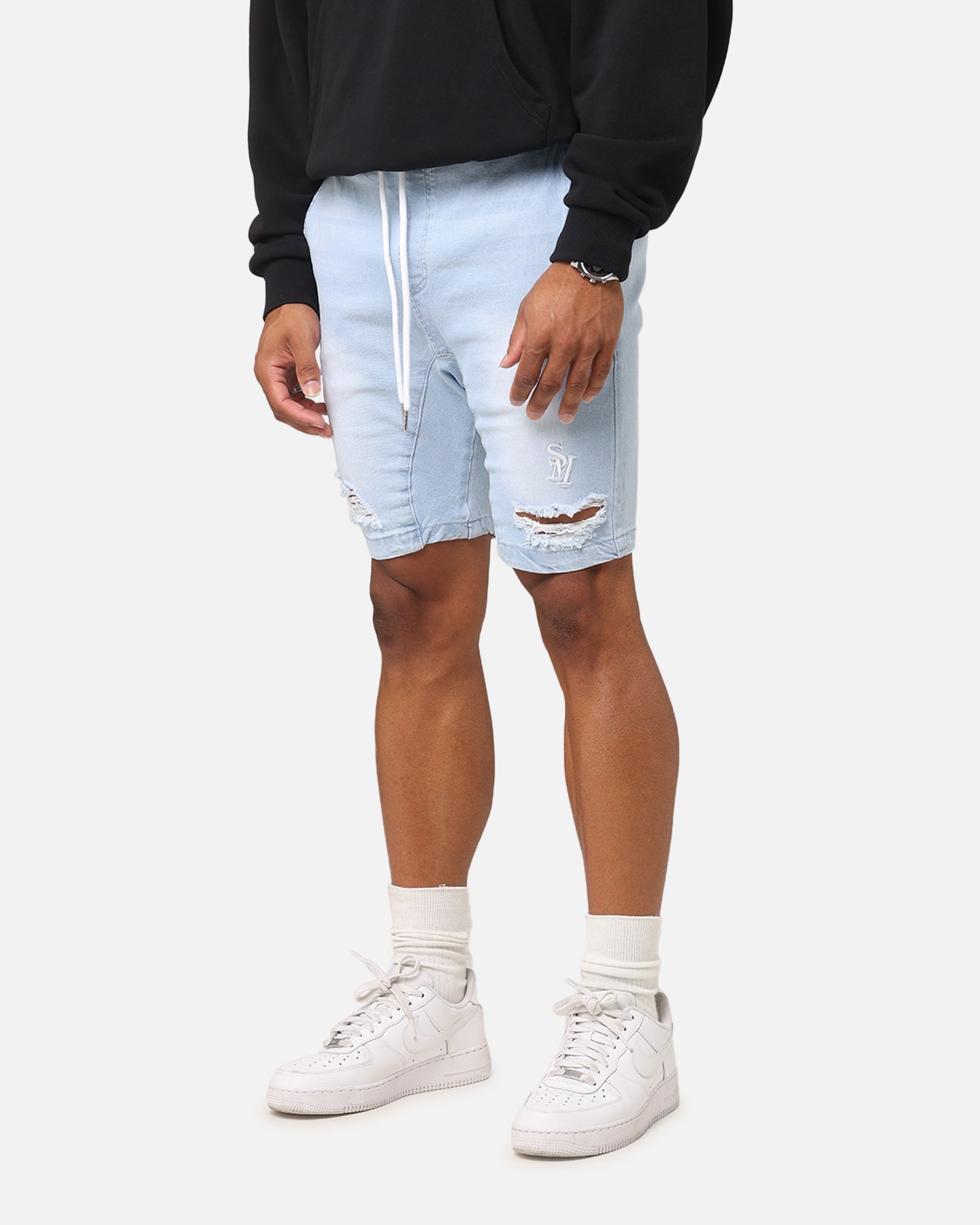 Saint Morta Annex V2 Denim Shorts Pale Blue