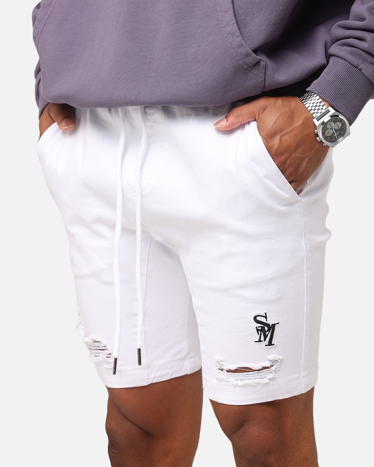 Saint Morta Annex V2 Denim Shorts White