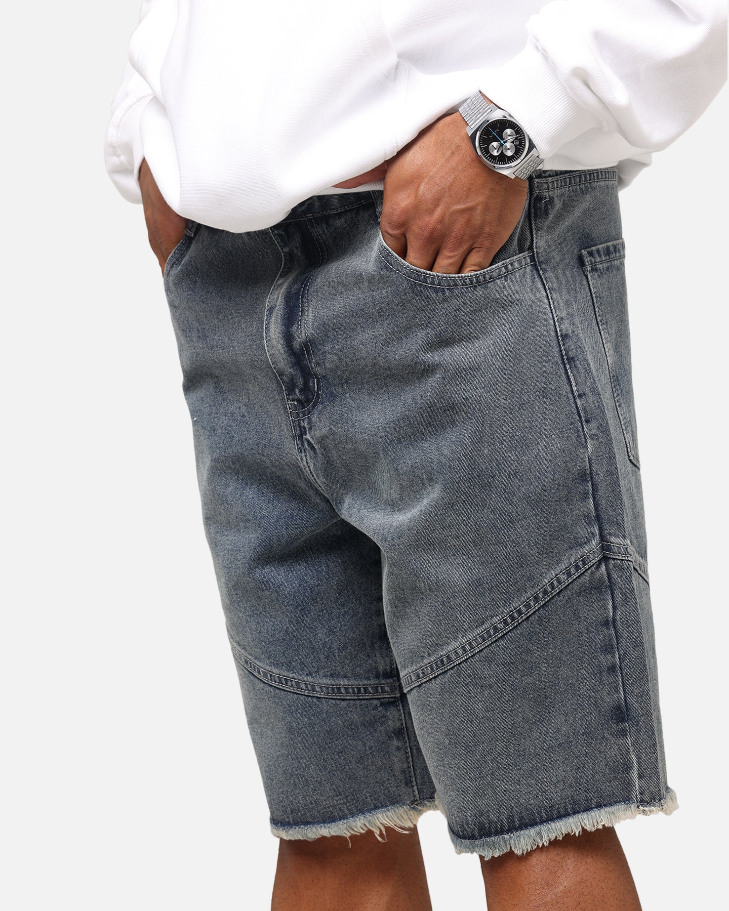 Saint Morta Armoury Baggy Denim Shorts Dirty Denim