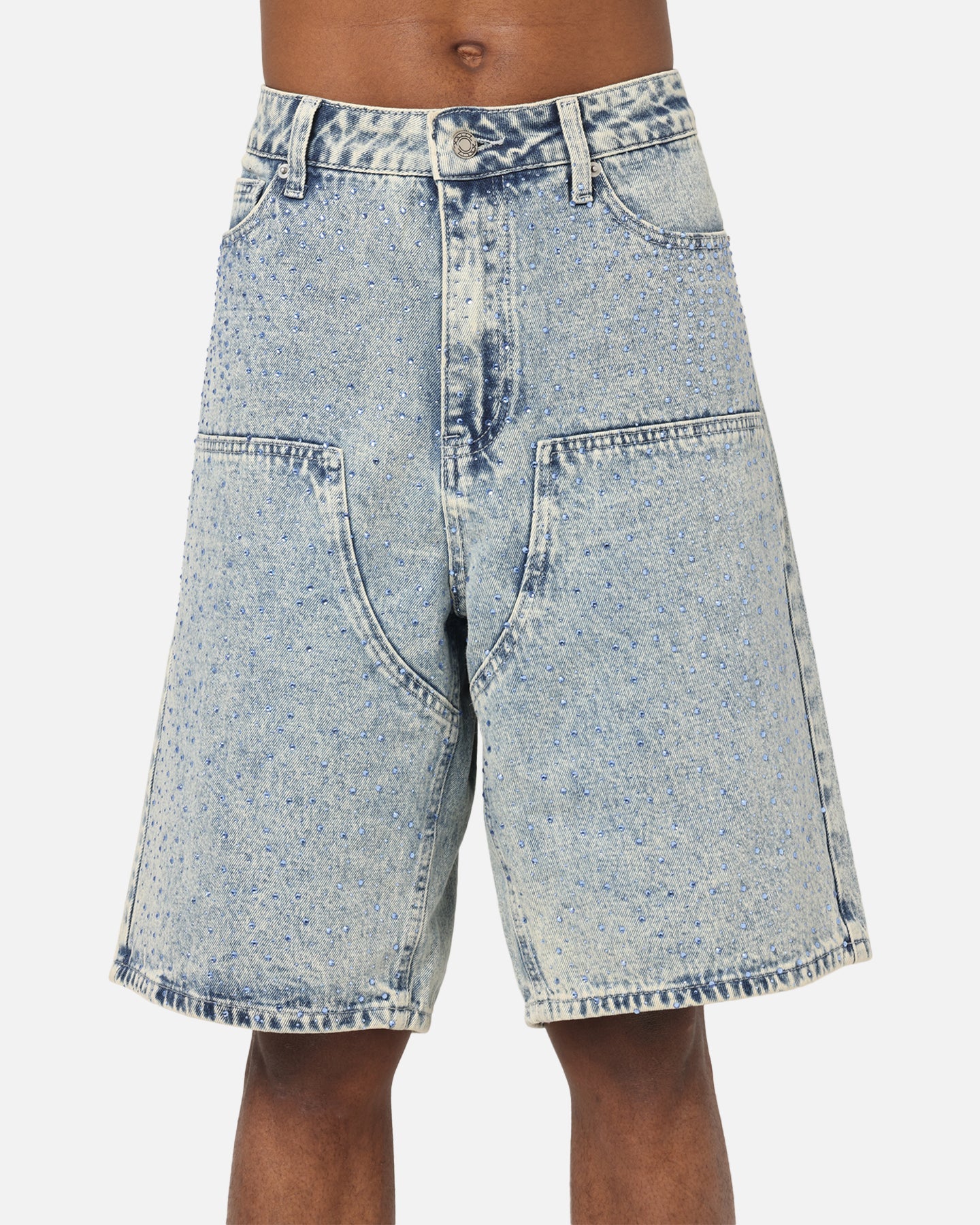 XXIII Diamond Buckle Back Jorts Blue Stonewash