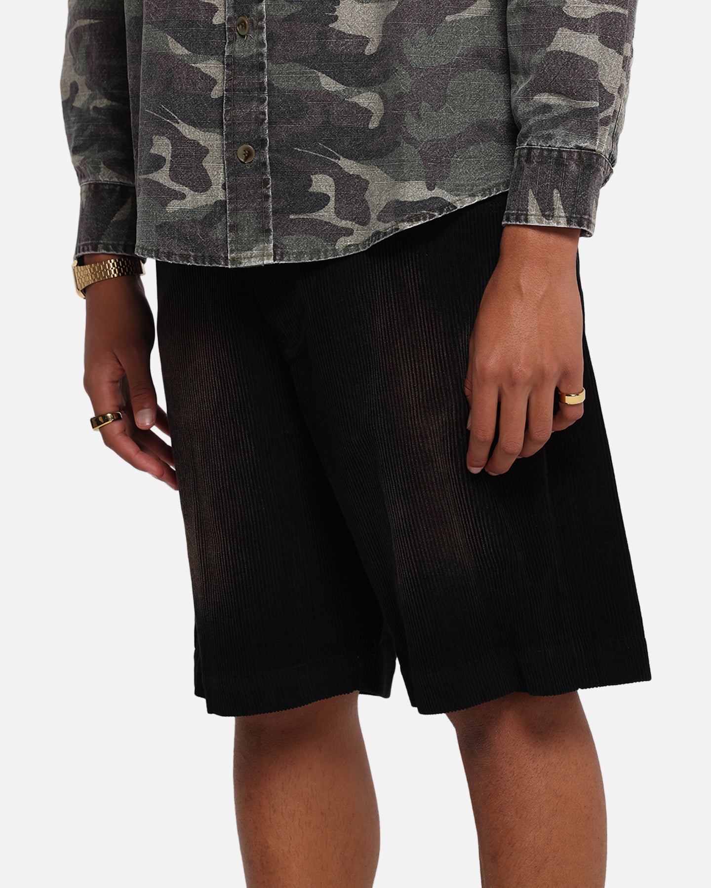 XXIII Corduroy Wash Jorts Black
