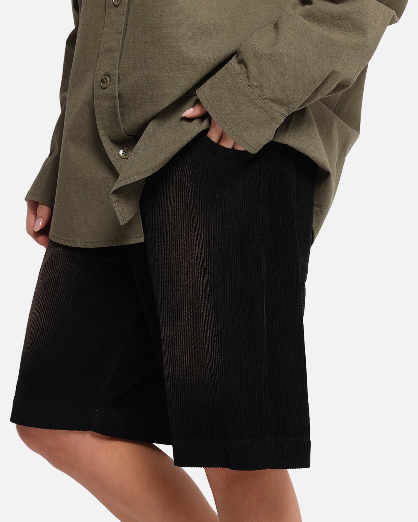 XXIII Corduroy Wash Jorts Black
