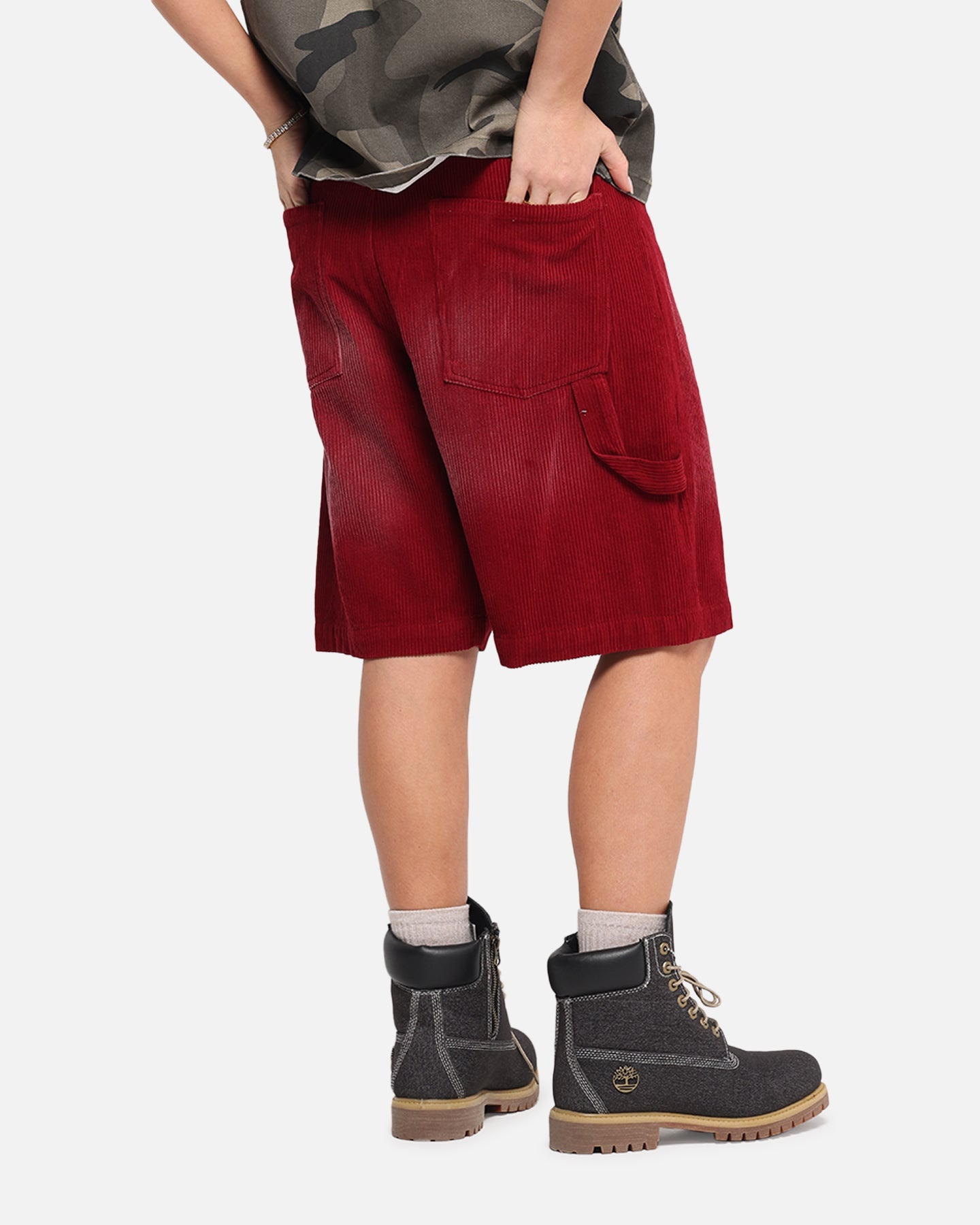 XXIII Corduroy Wash Jorts Burgundy