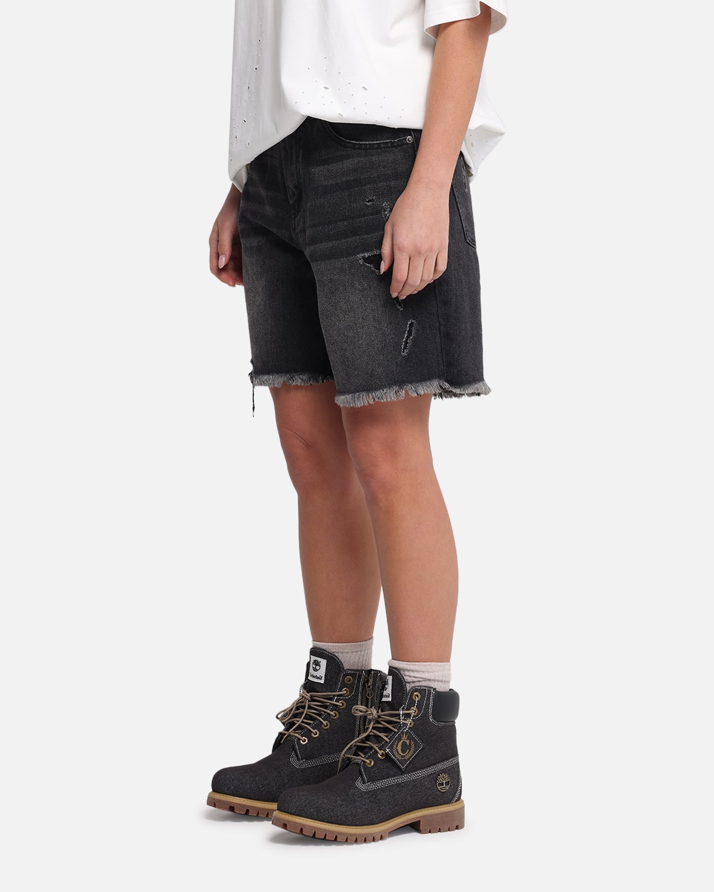 XXIII Women's Relaxed Denim Shorts Washed black