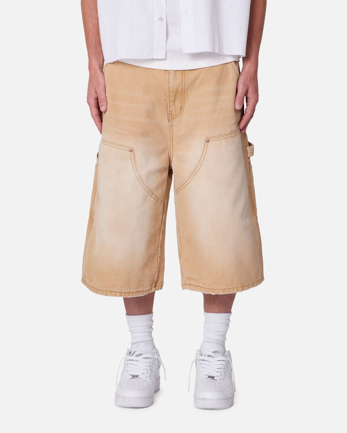 MNML Ultra Baggy Carpenter Shorts Washed Tan
