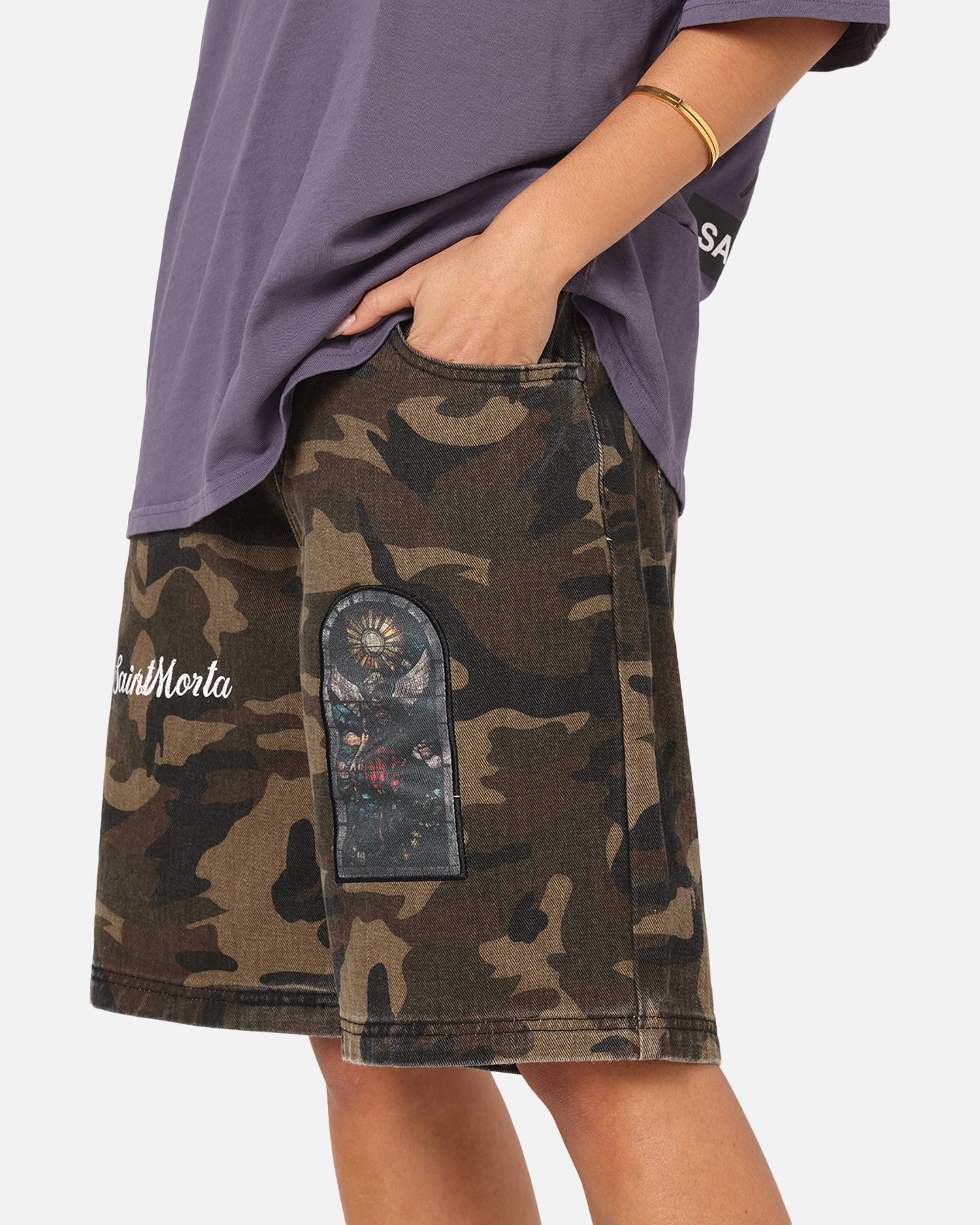 Saint Morta Kingdomcome Baggy Shorts Woodland Camo