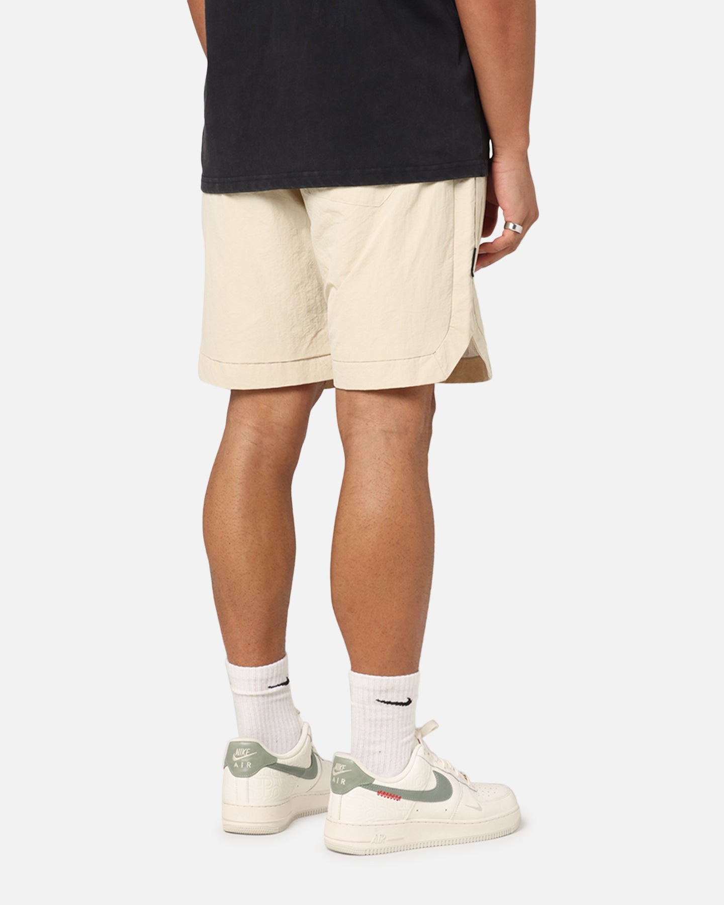 Saint Morta Gothic Monogram Nylon Shorts Dirty Blonde