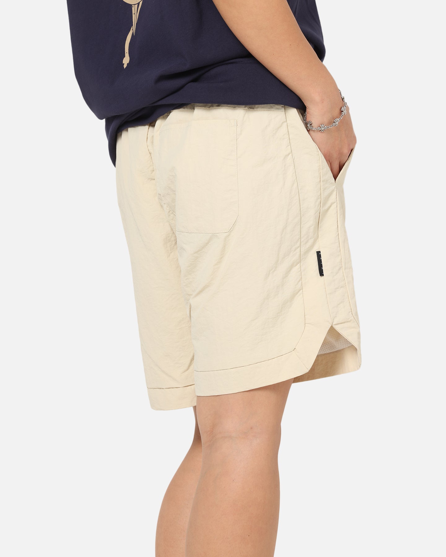 Saint Morta Gothic Monogram Nylon Shorts Dirty Blonde