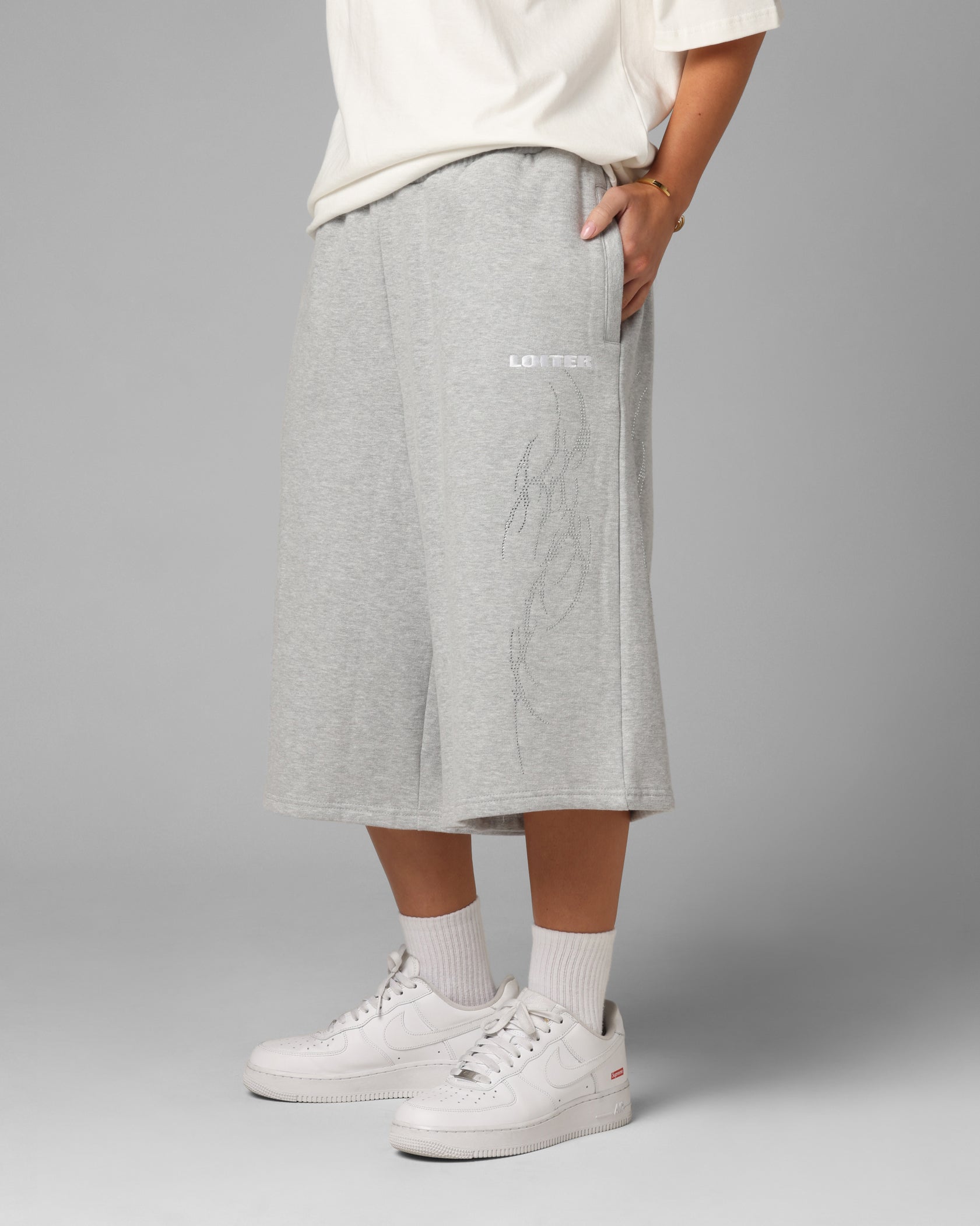 Loiter Opaque Sweat Shorts Grey
