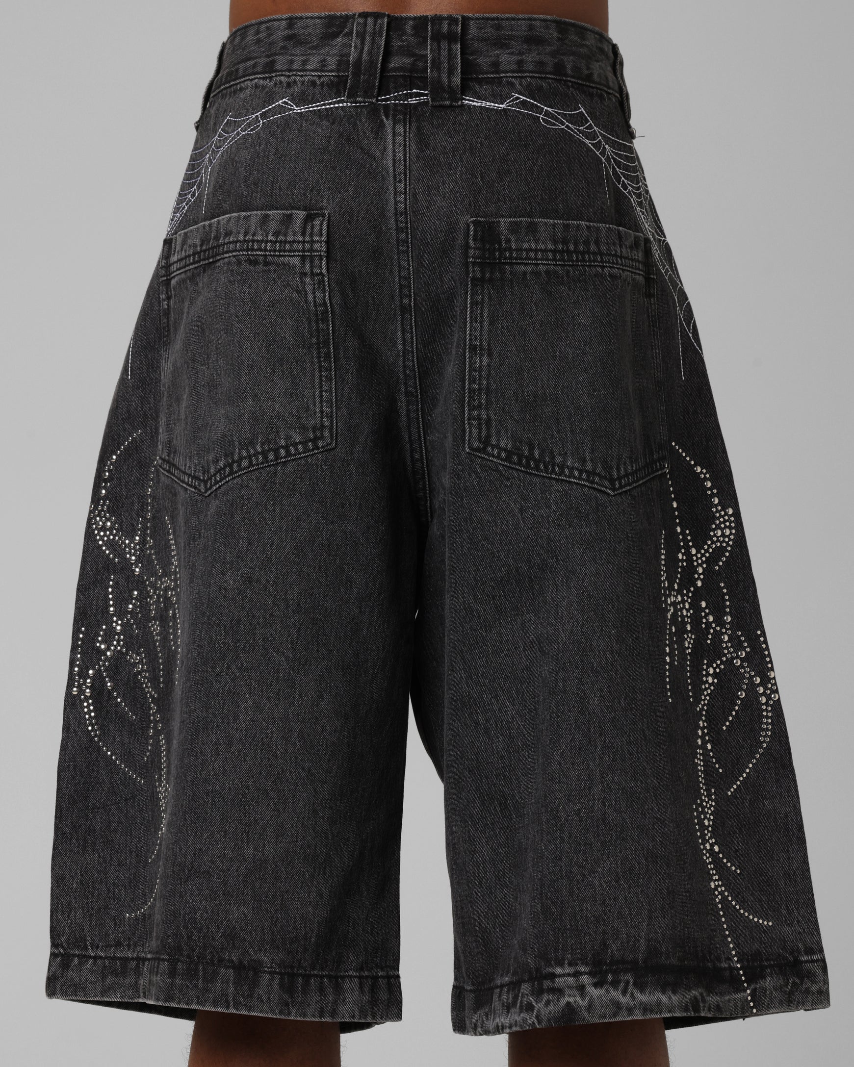 Loiter Goth Clique Jorts Black