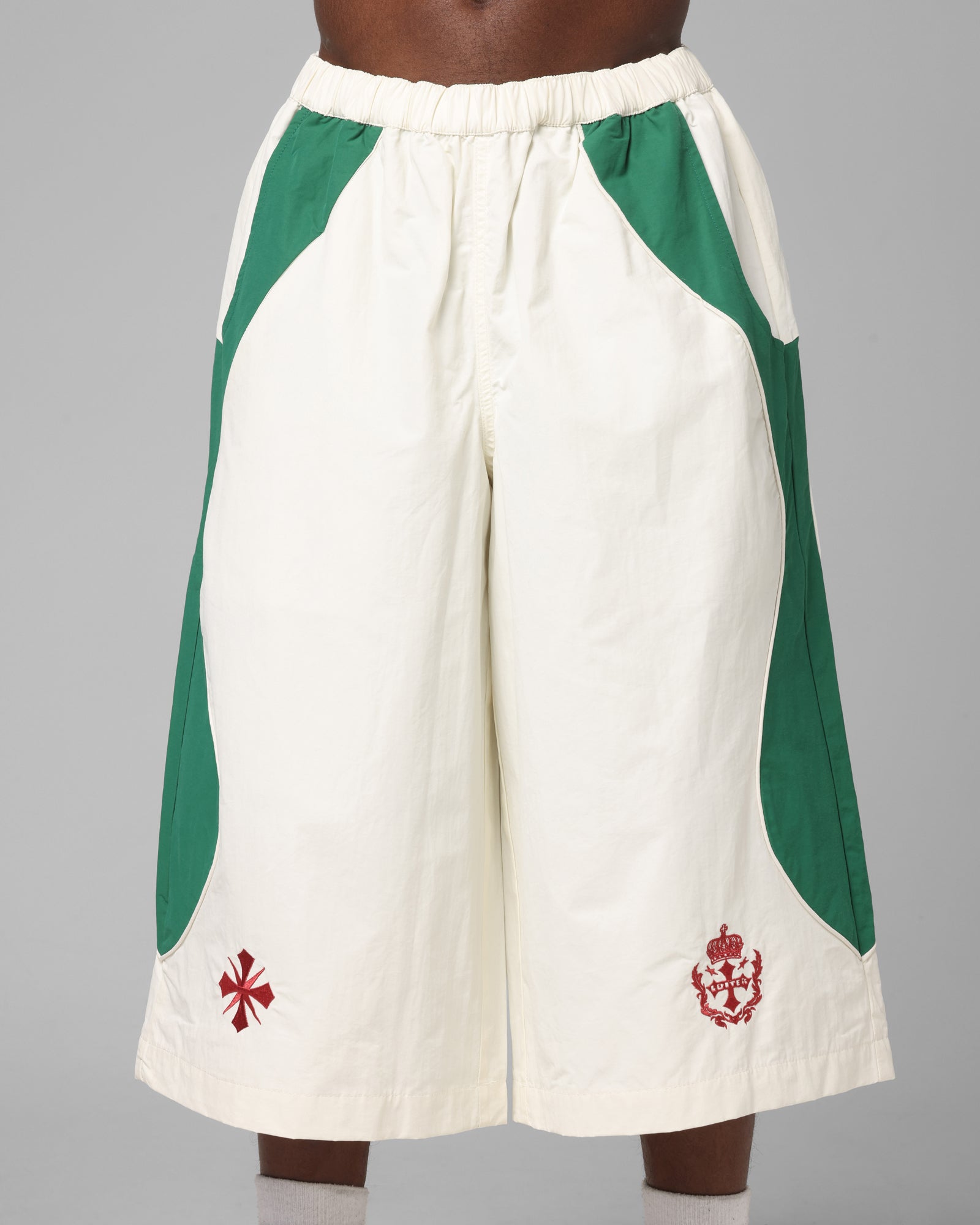 Loiter Club Classic Track Shorts White/Green