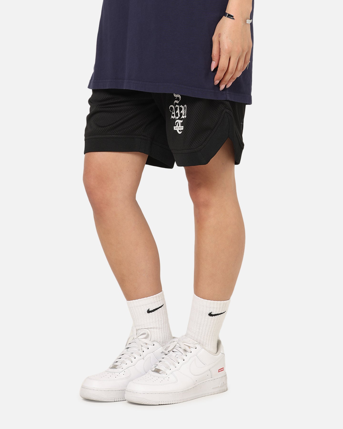 Saint Morta Gothic Stack Basketball Shorts Black