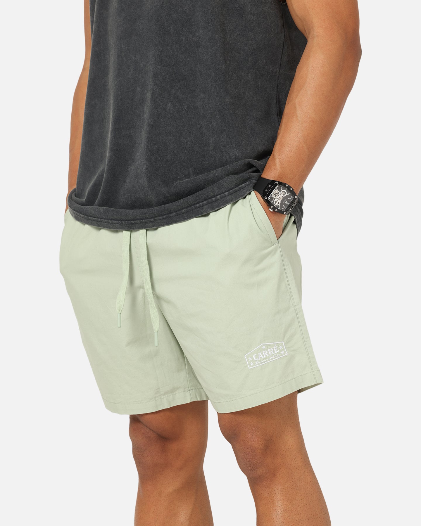 Carre Block Star Beach Shorts Sage