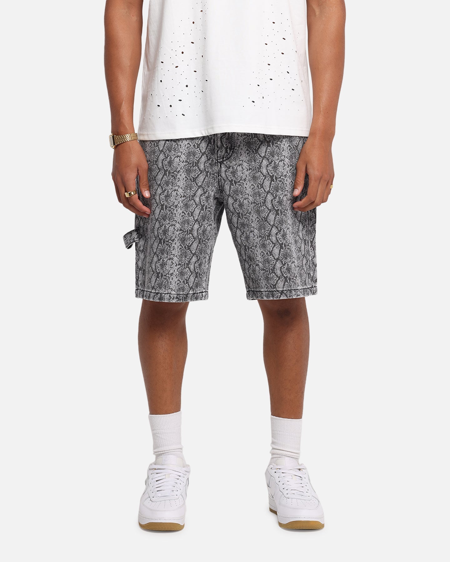 XXIII Snake Skin Jorts Black Snake Print