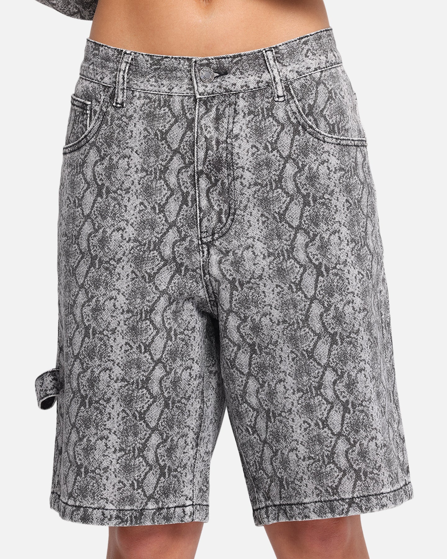 XXIII Snake Skin Jorts Black Snake Print