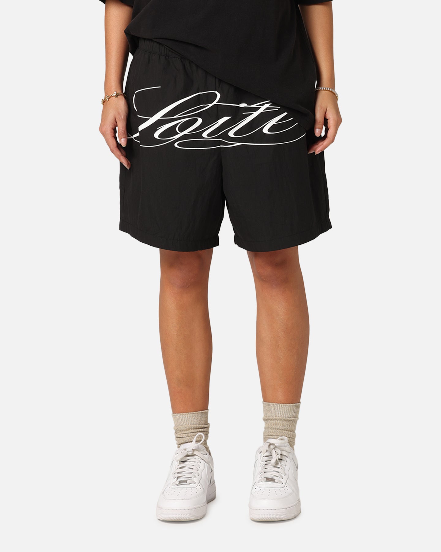 Loiter Script Walk Shorts Black