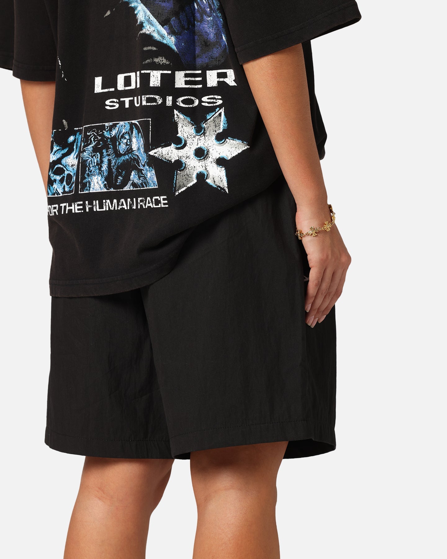 Loiter Script Walk Shorts Black