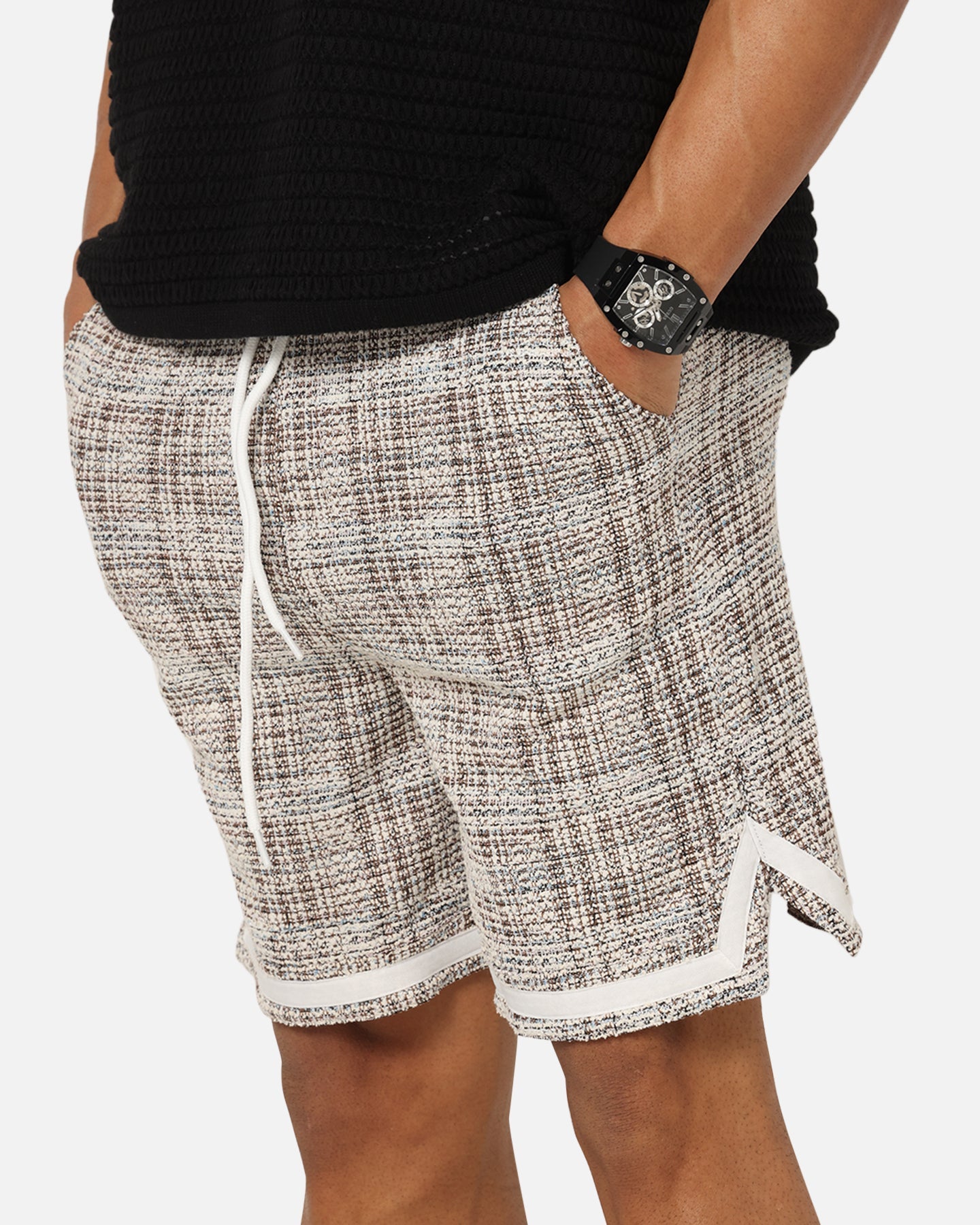 XXIII Textured Ball Shorts Brown/Cream