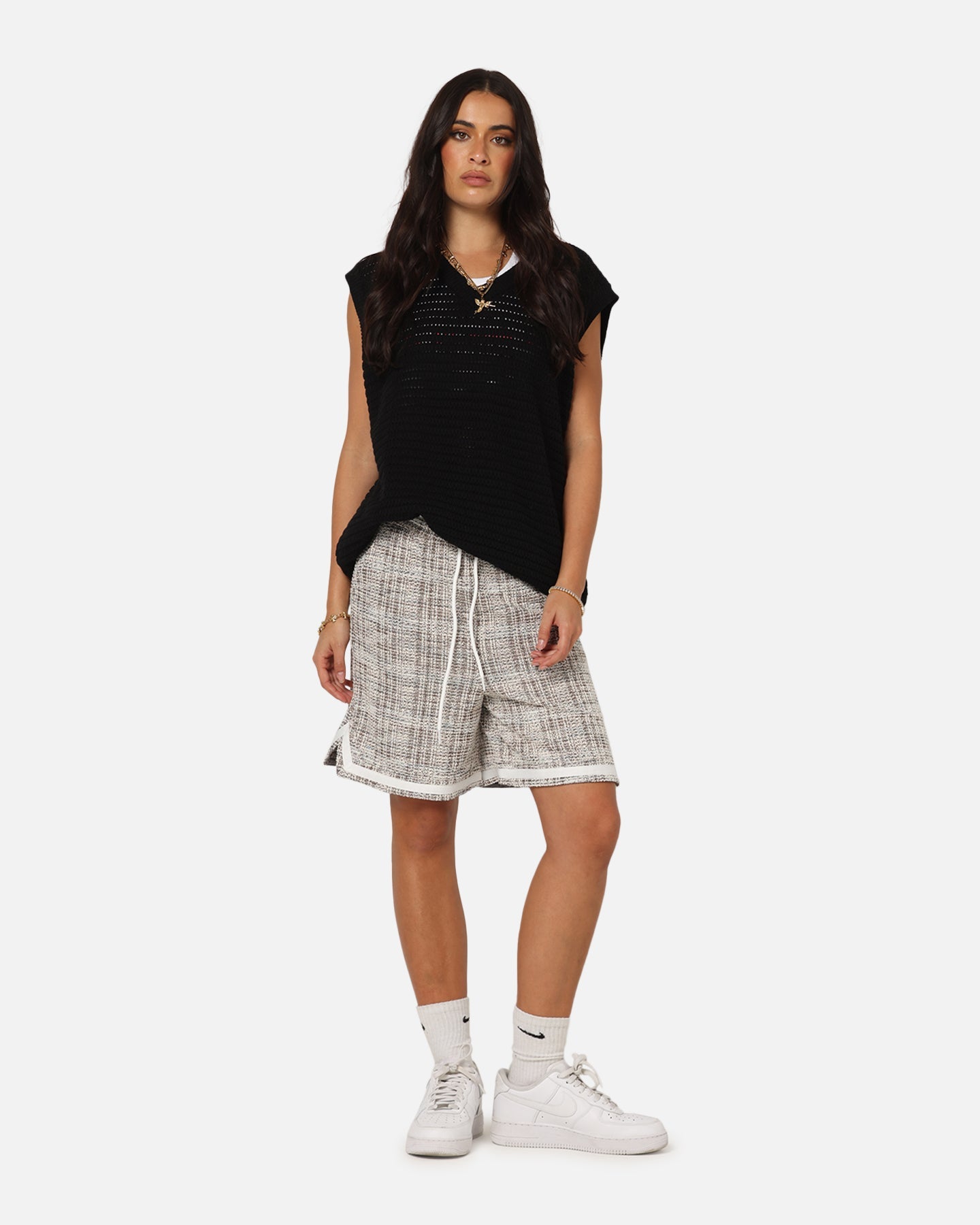 XXIII Textured Ball Shorts Brown/Cream