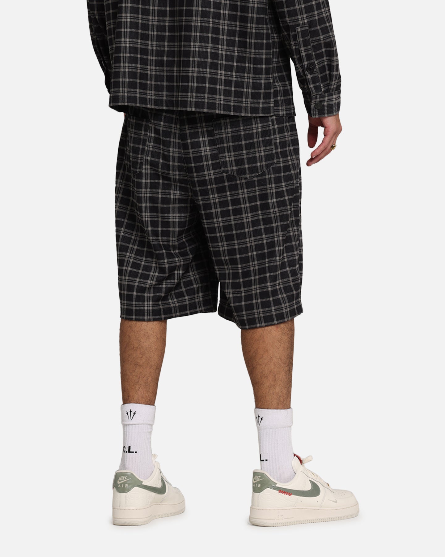 XXIII Plaid Corduroy Jorts Black/Grey