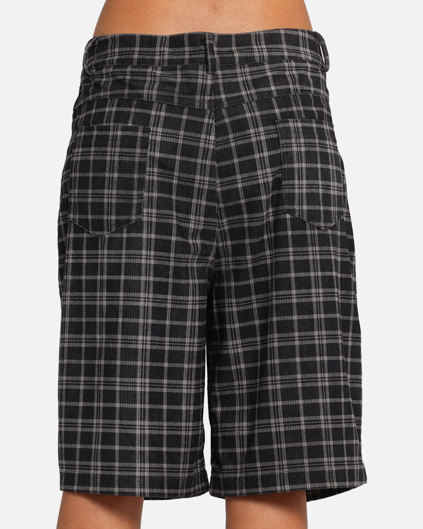 XXIII Plaid Corduroy Jorts Black/Grey