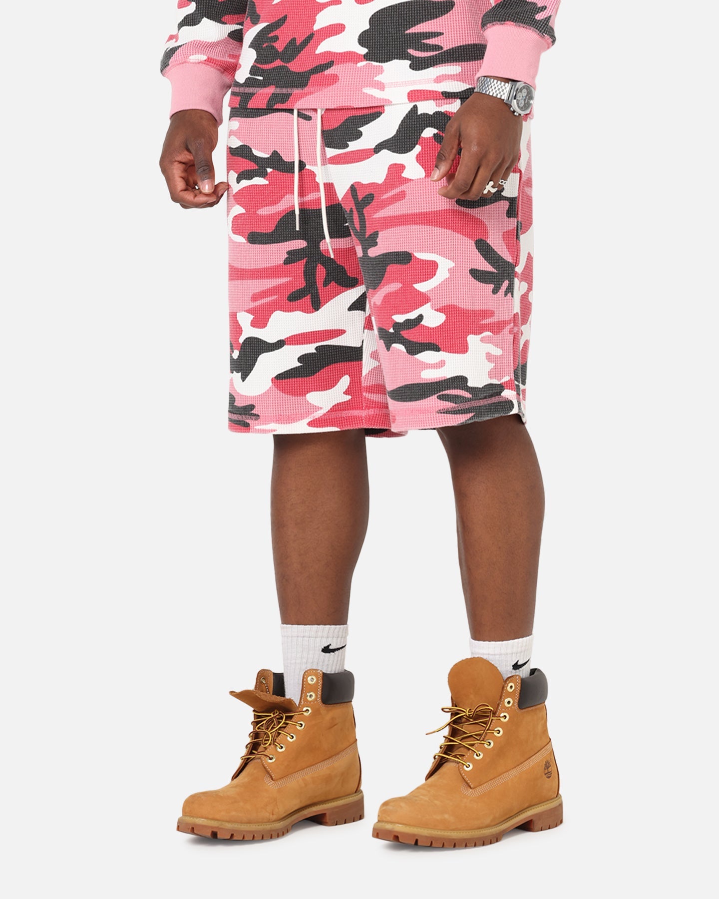 XXIII Printed Thermal Shorts Pink Camo