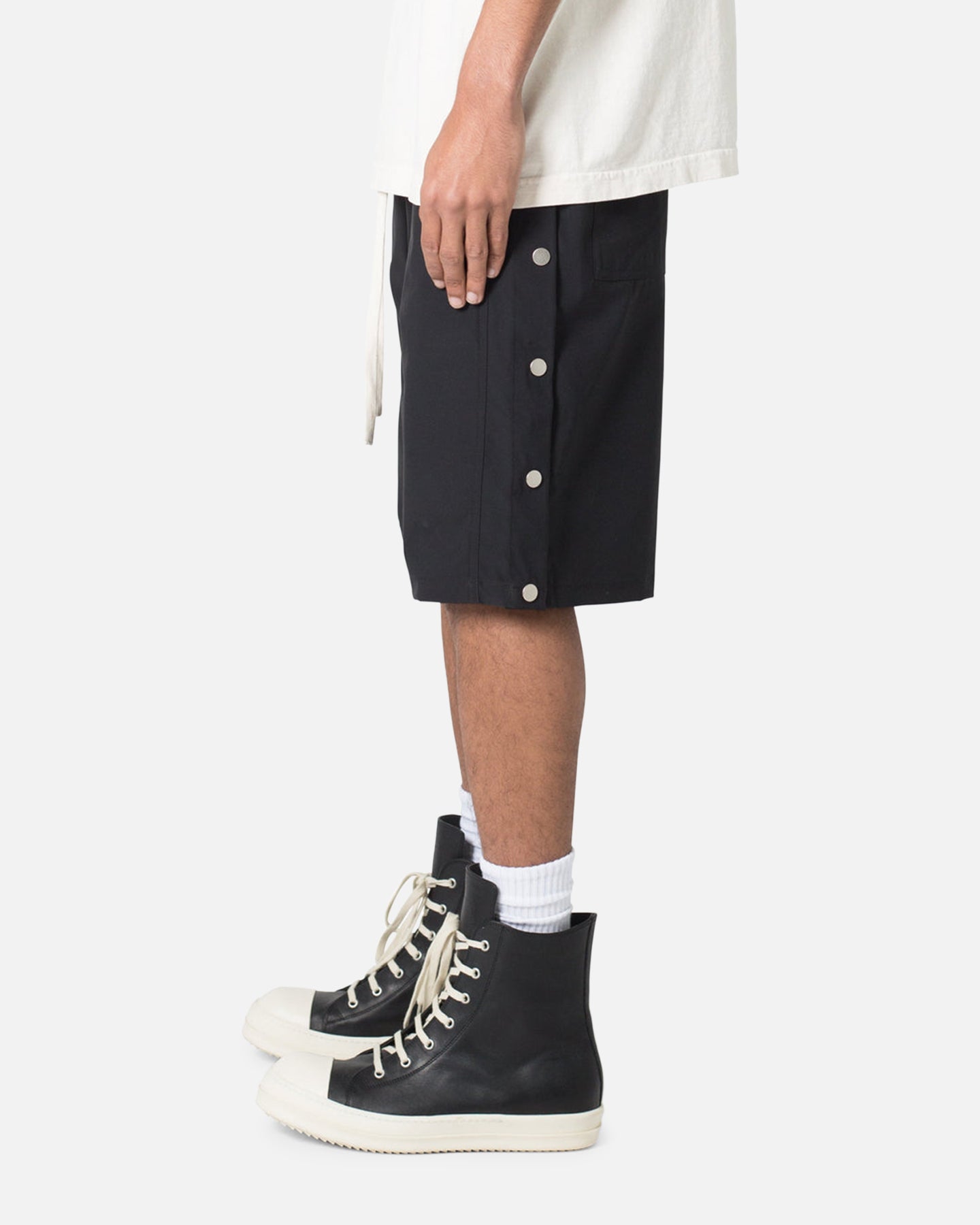 MNML Side Snap Nylon Shorts Black