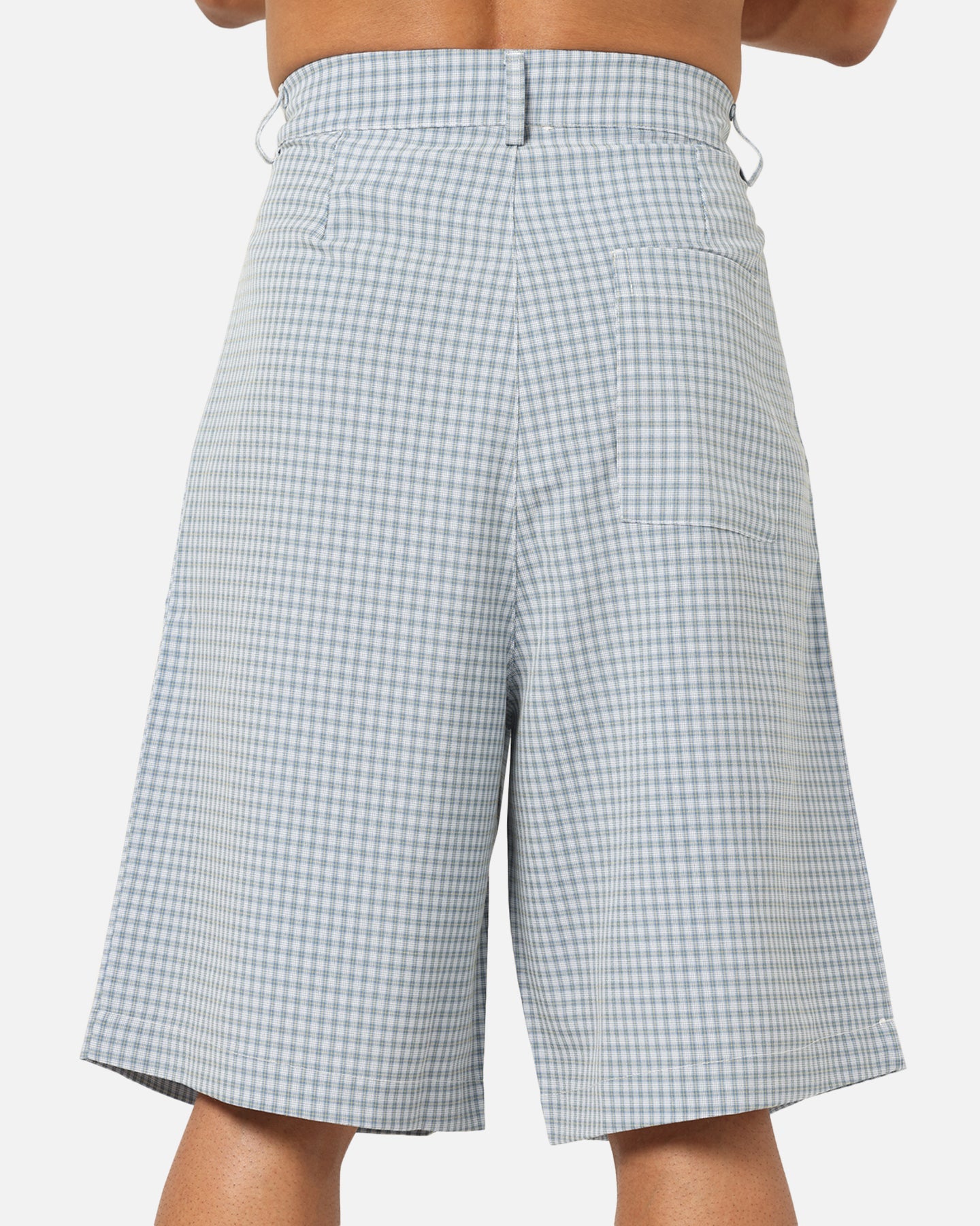 XXIII Baggy Pleated Shorts Blue Check