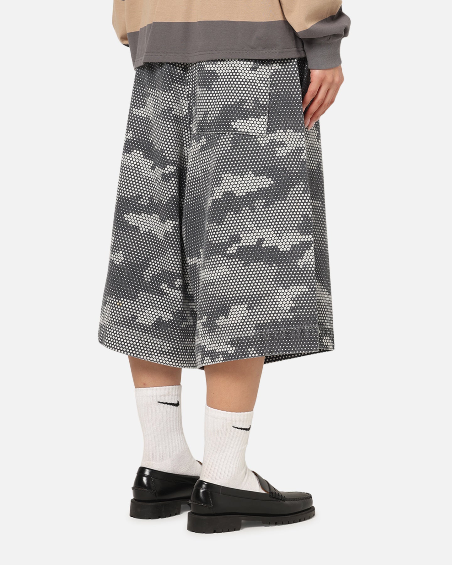 XXIII Wide Leg Denim Shorts Digi Camo