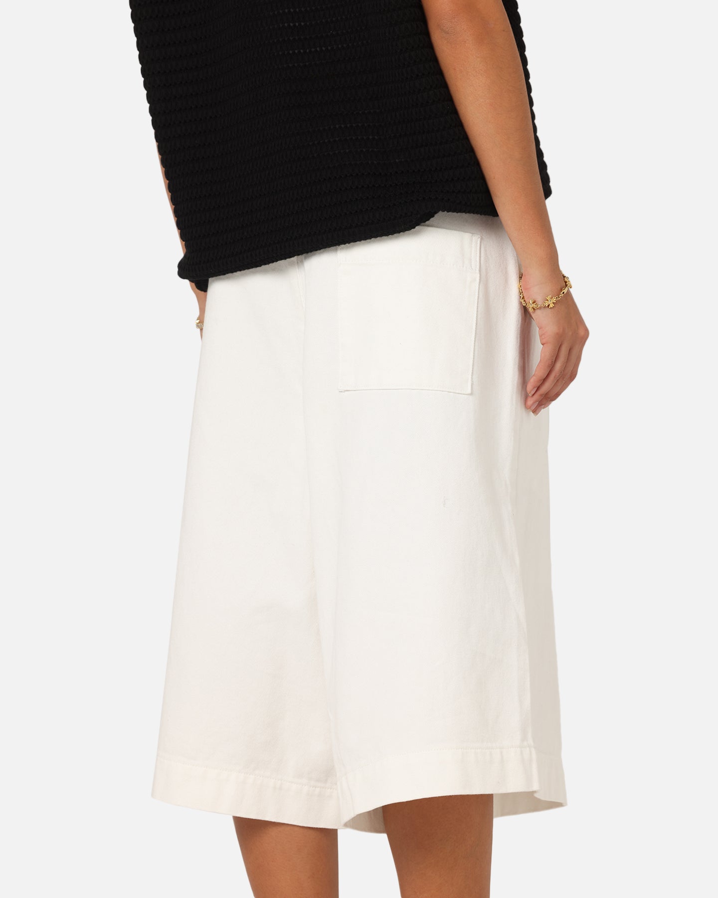 XXIII Wide Leg Denim Shorts Off White