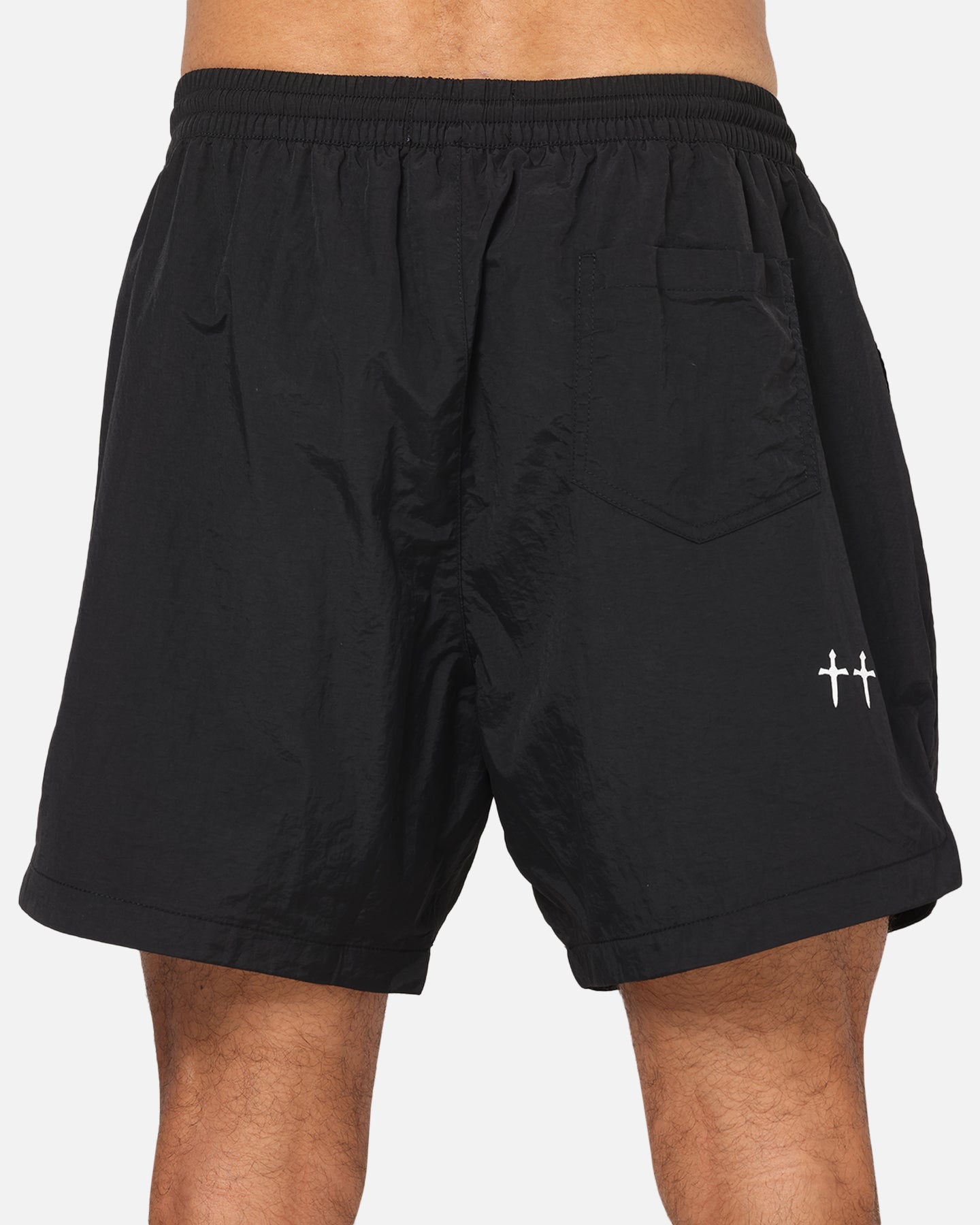 Saint Morta Saint Studios Logo Nylon Shorts Black