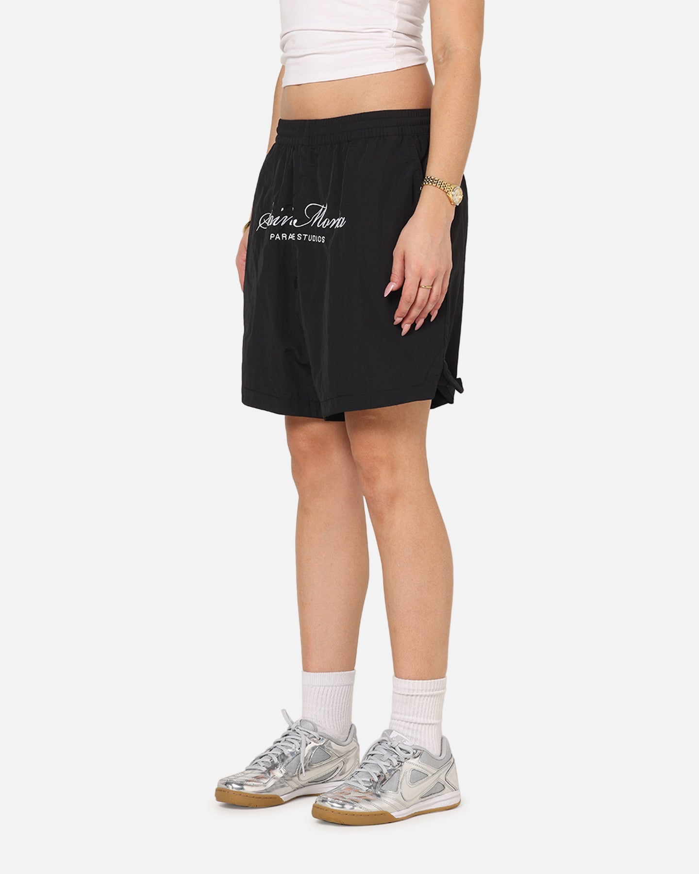 Saint Morta Saint Studios Logo Nylon Shorts Black
