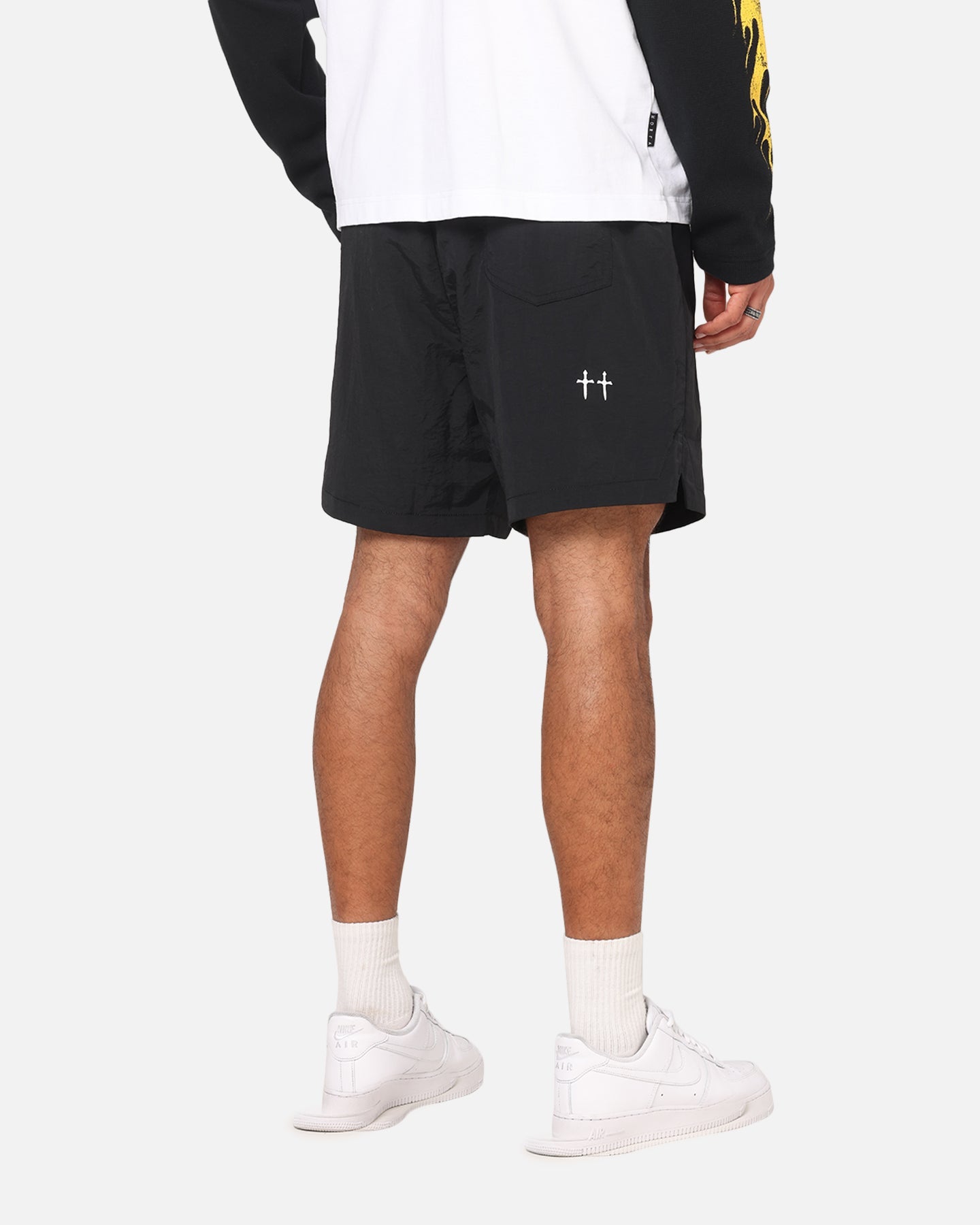 Saint Morta Scription Nylon Shorts Black