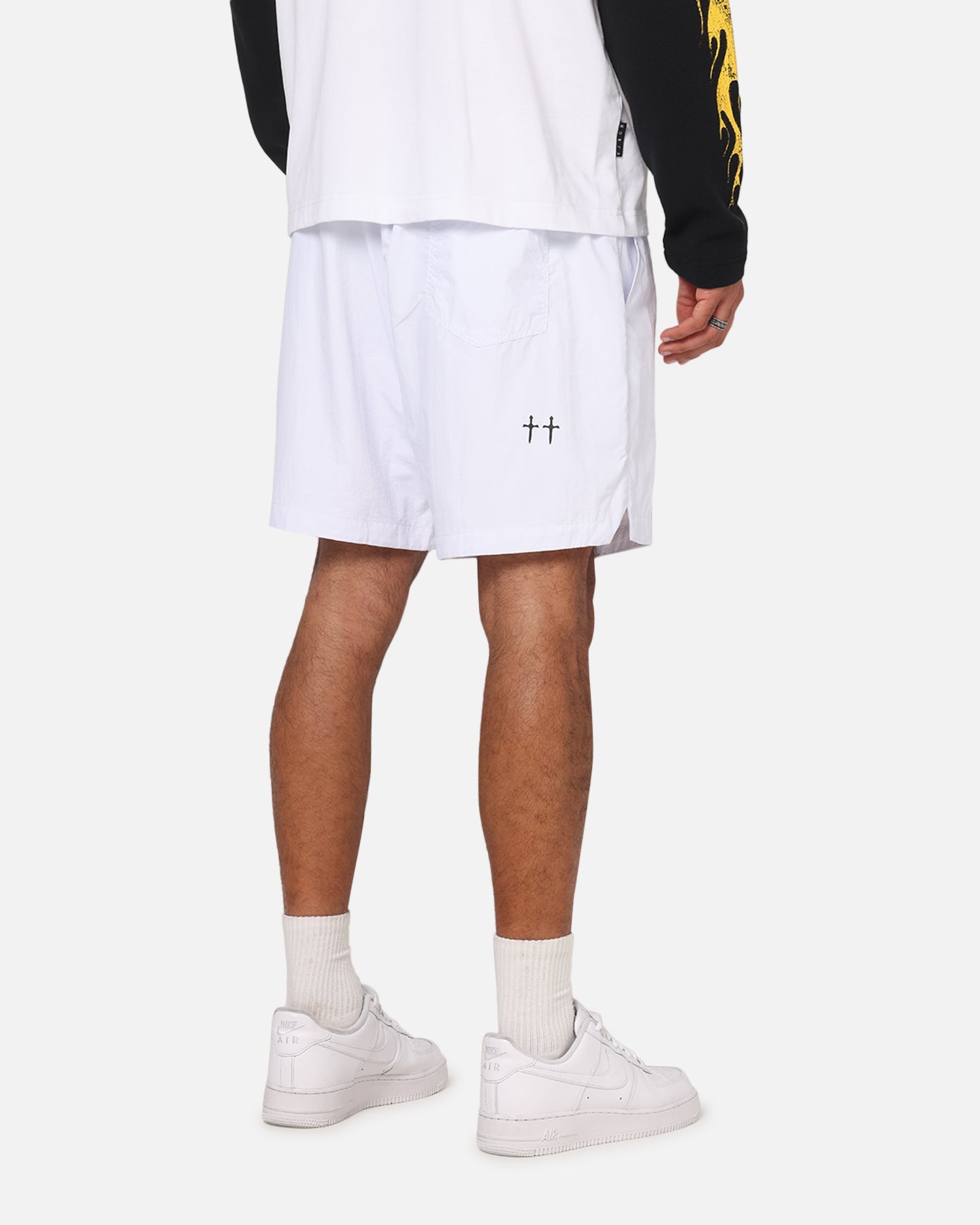 Saint Morta Scription Nylon Shorts White