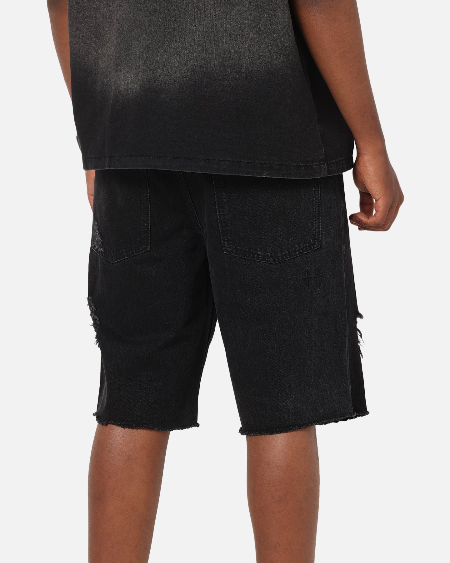 Saint Morta Halo Damage Jorts Black