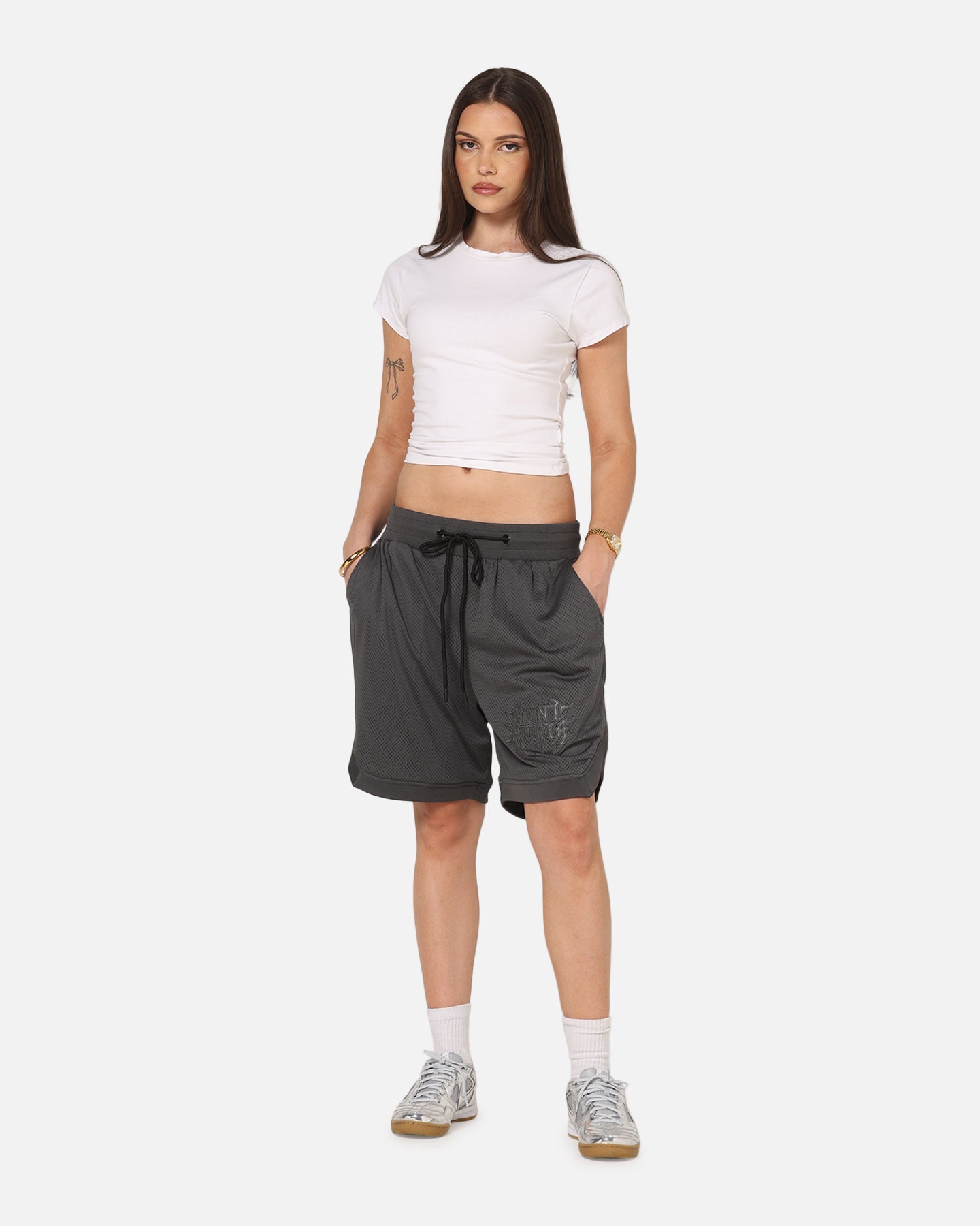 Saint Morta Crested Wing Basketball Shorts Grey