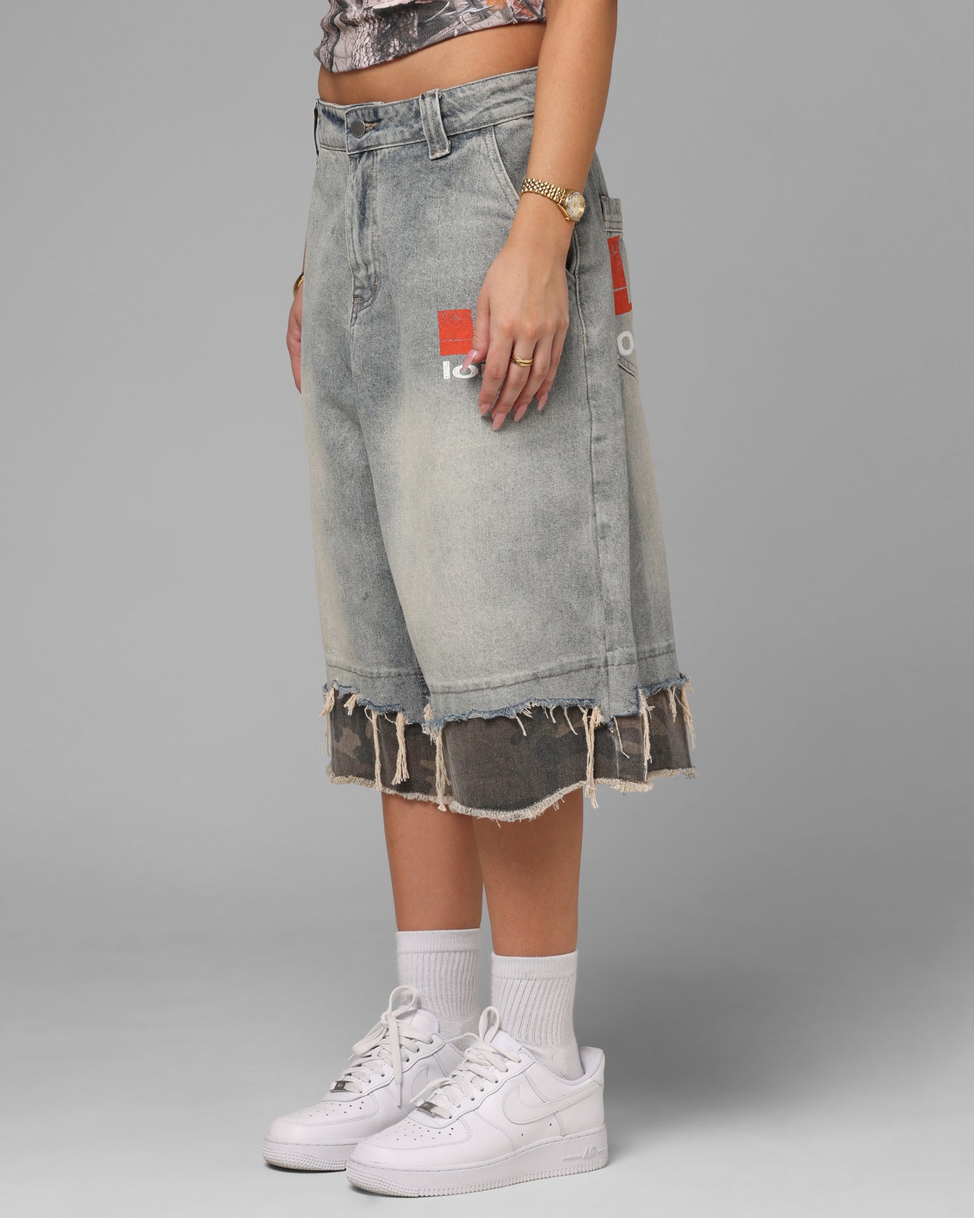 Loiter Oil Rig Denim Jorts Blue Wash