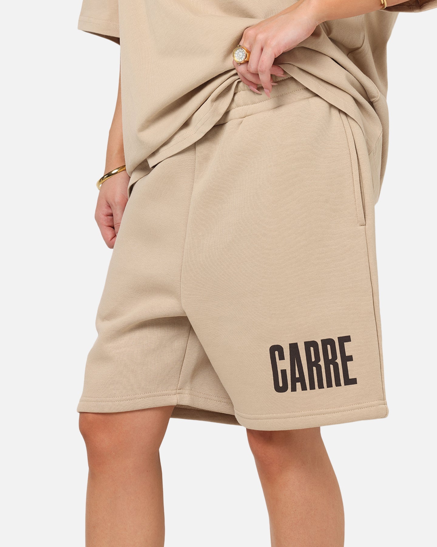 Carre Premium Essentials Sweat Shorts Light Brown