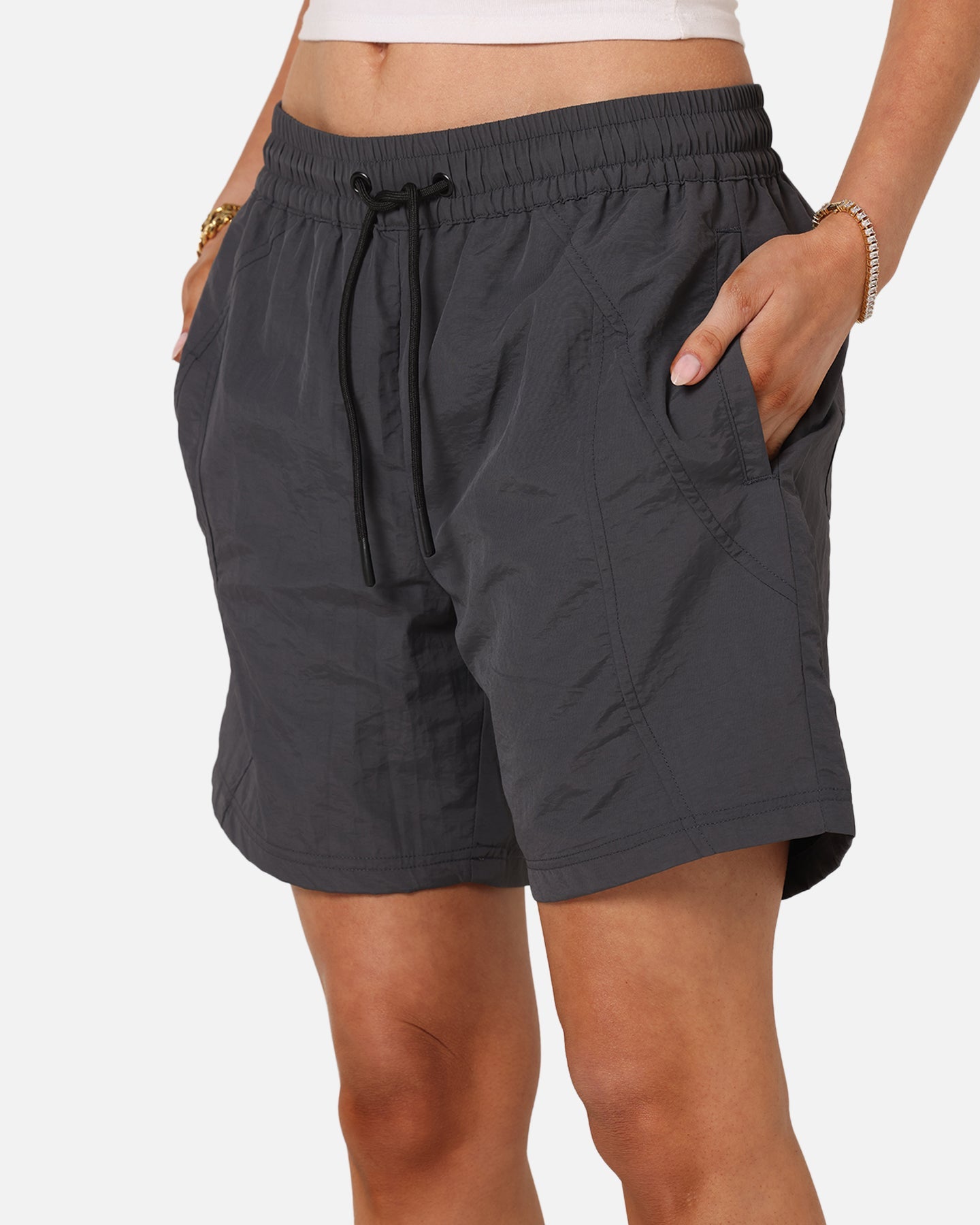 Carre Panelled Nylon Shorts Black